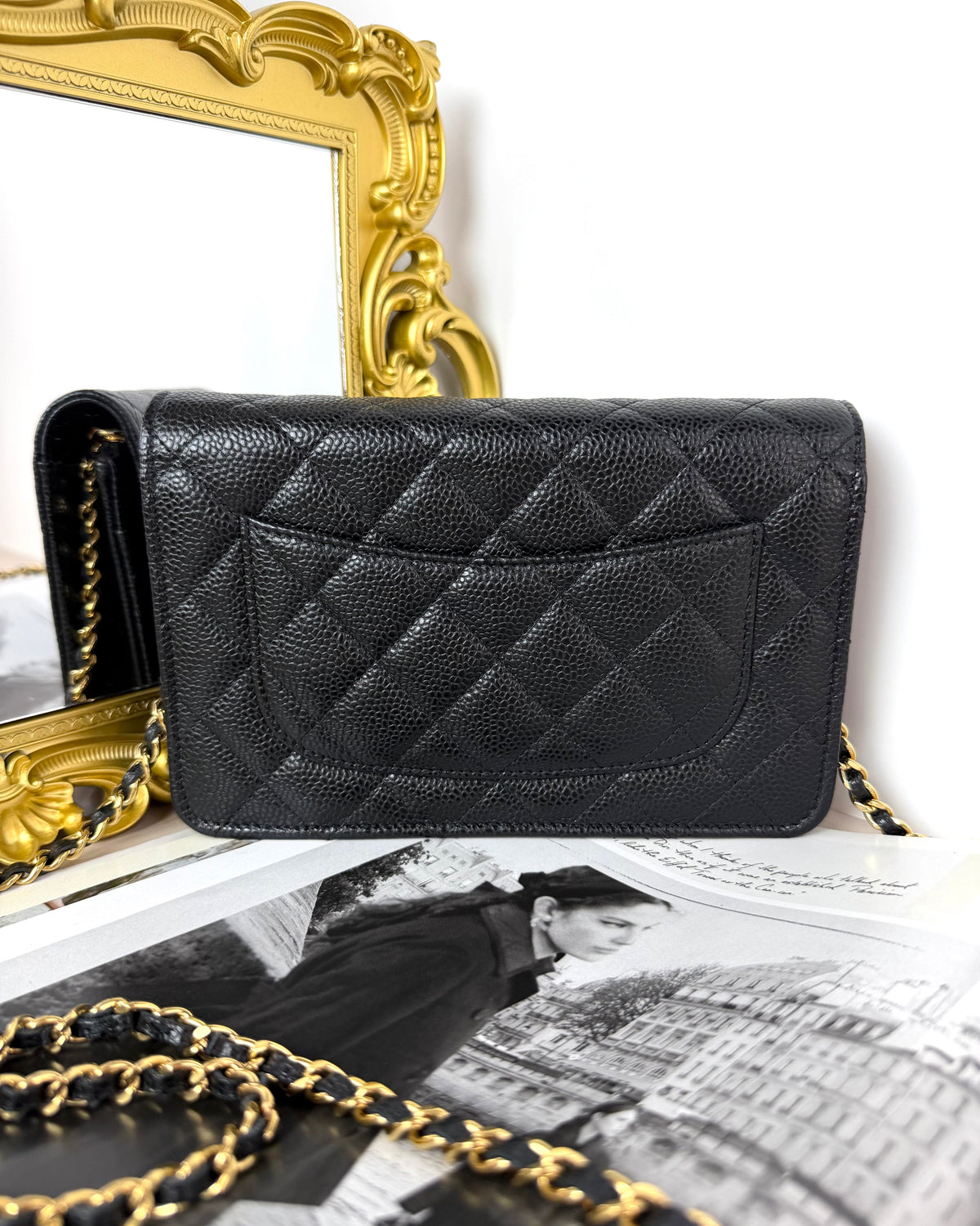 Chanel Classic Wallet on Chain - Black With Gold Hardware - View 2