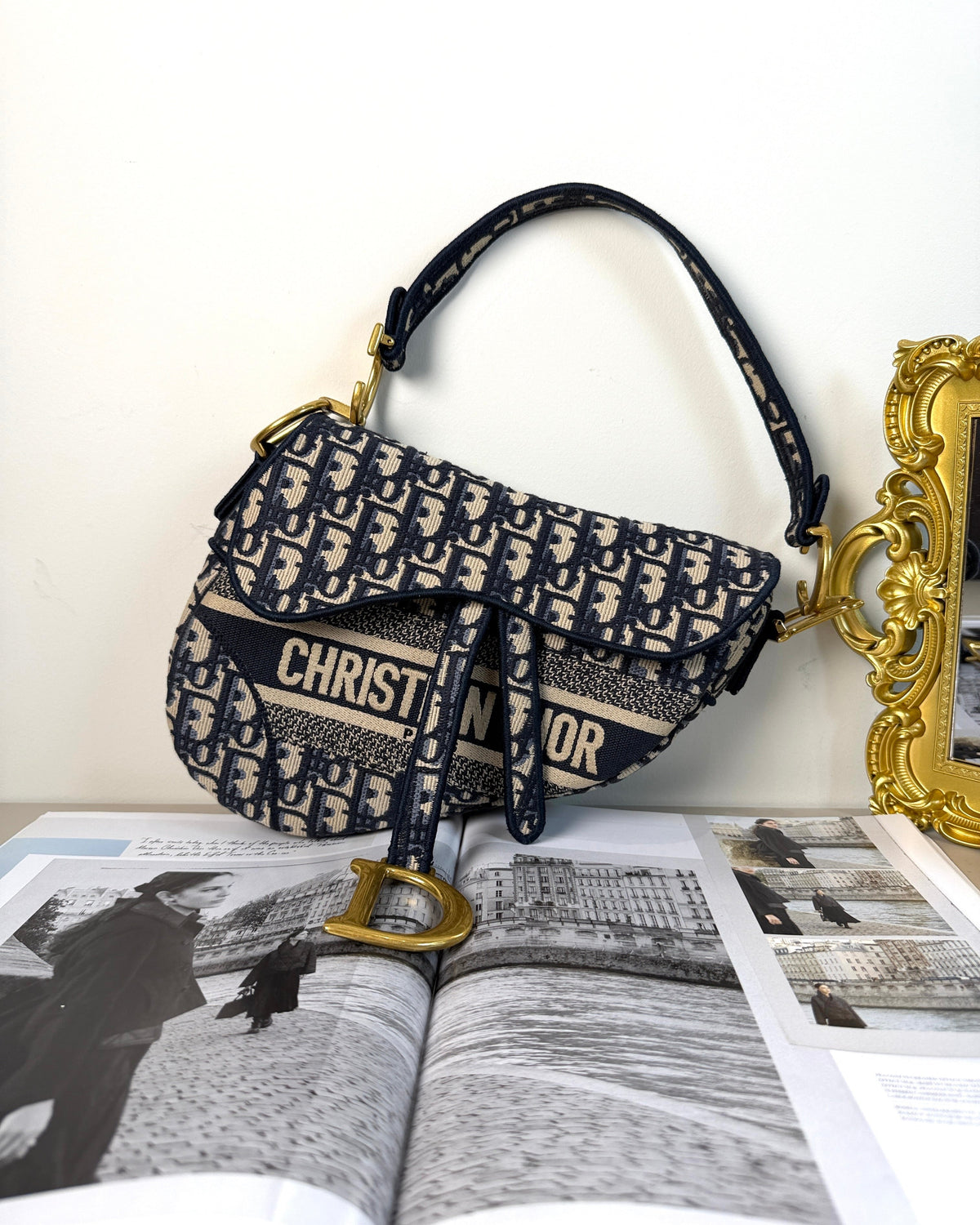 Dior Saddle Bag - Navy Blue - View 1