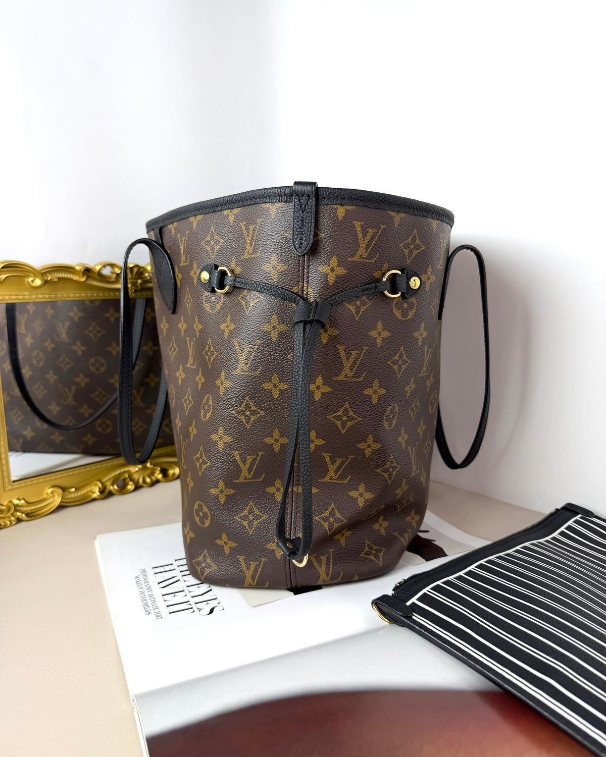Louis Vuitton Neverfull Inside Out MM Bag - Monogram Black - View 4