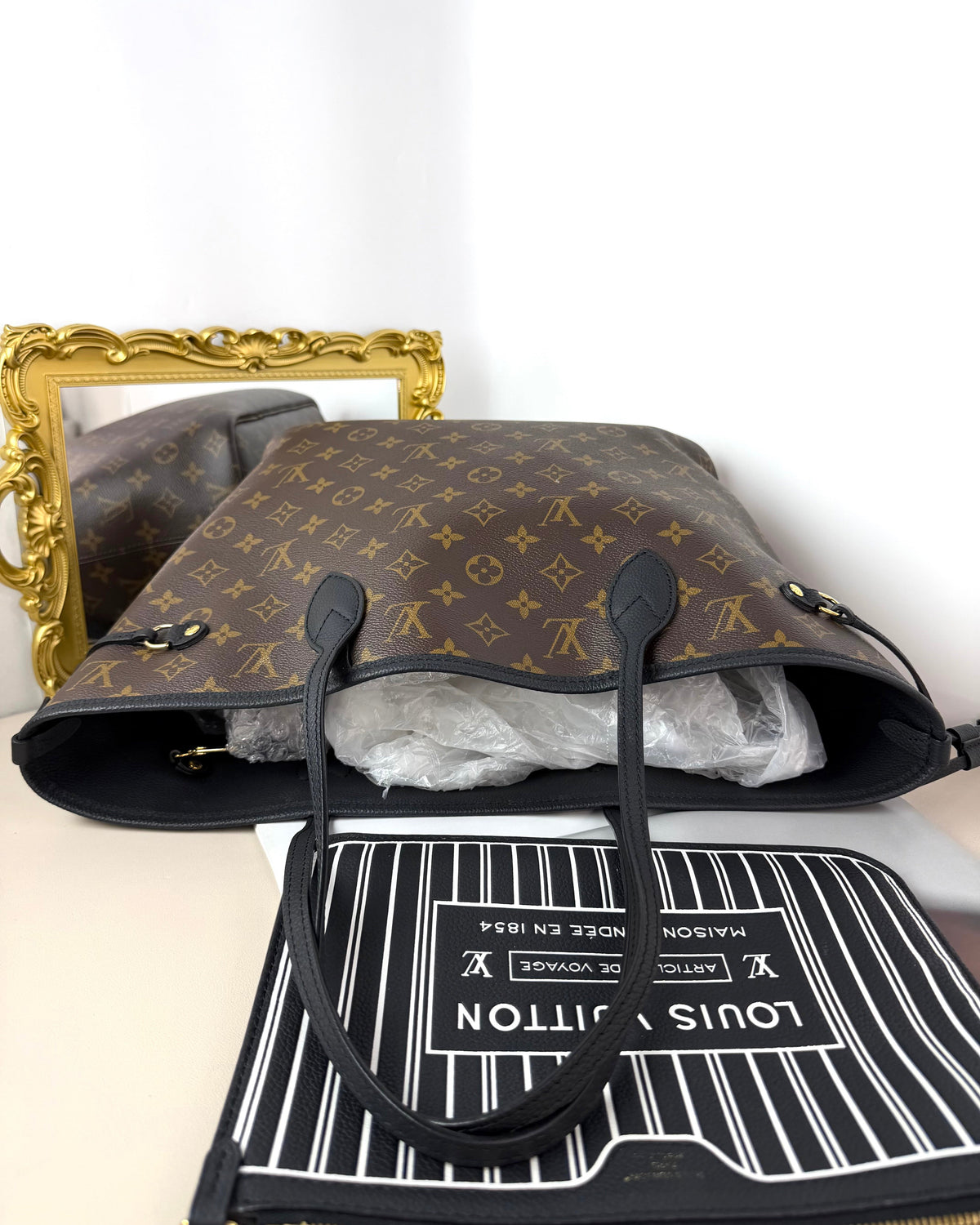 Louis Vuitton Neverfull Inside Out MM Bag - Monogram Black - View 6