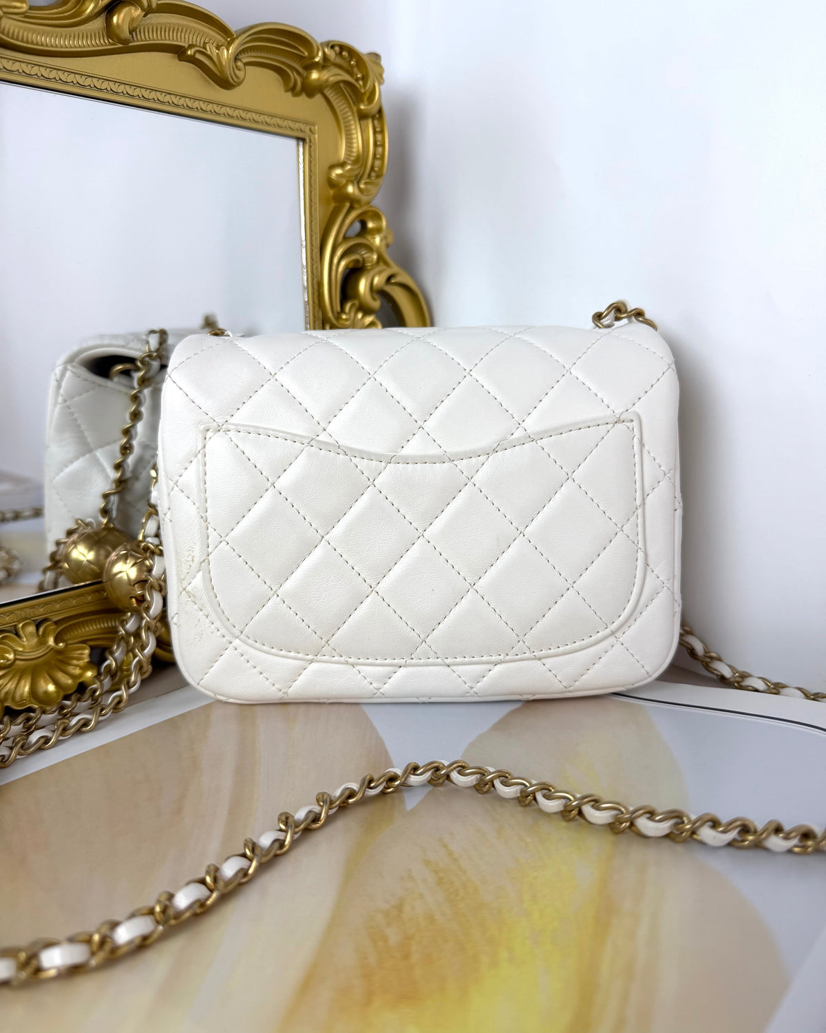 Chanel Pearl Crush Mini Square Flap Bag - White - View 2