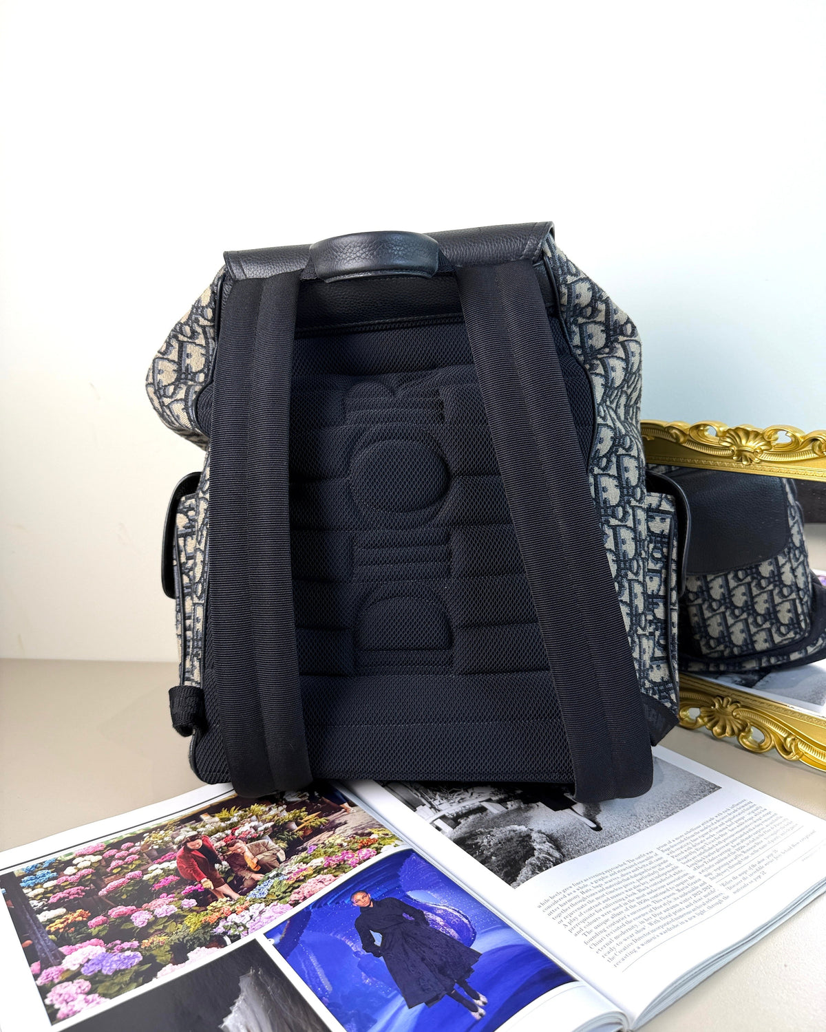 Dior Saddle Backpack - Beige And Black - View 2