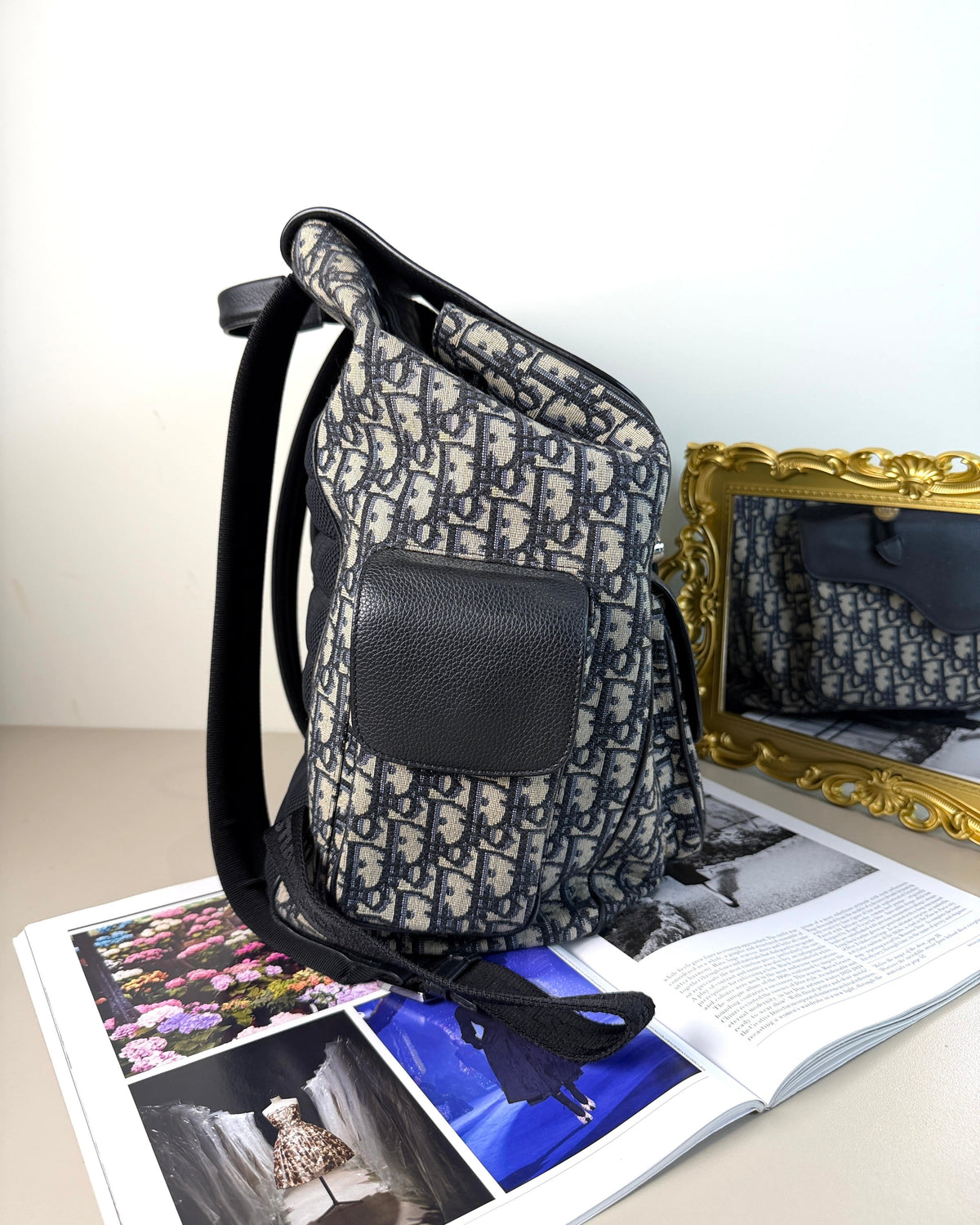 Dior Saddle Backpack - Beige And Black - View 3