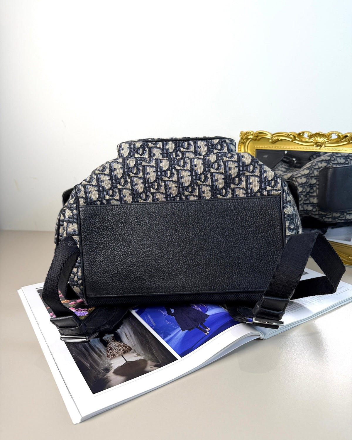 Dior Saddle Backpack - Beige And Black - View 5