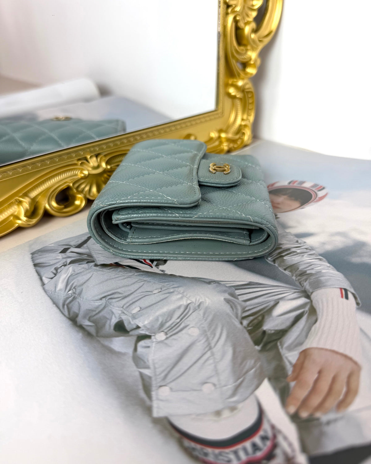 Chanel Classic Small Flap Wallet - Grayish Smoky Green - View 4