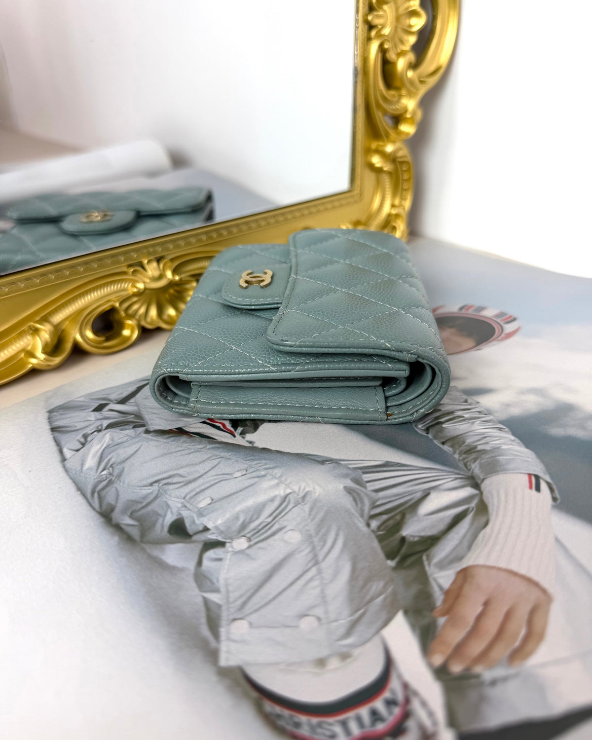 Chanel Classic Small Flap Wallet - Grayish Smoky Green - View 3