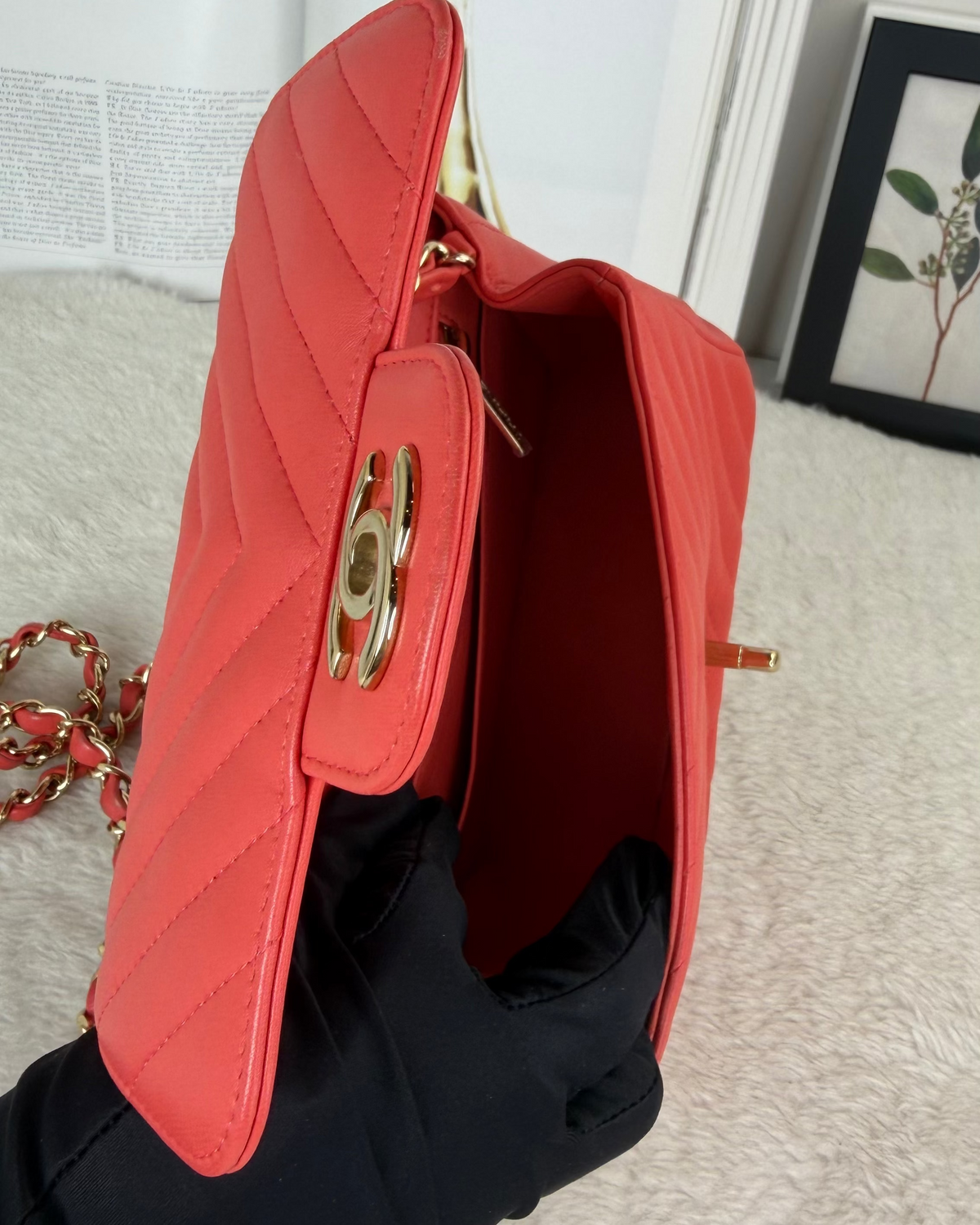 Chanel Mini Flap Bag - Coral Pink - View 6