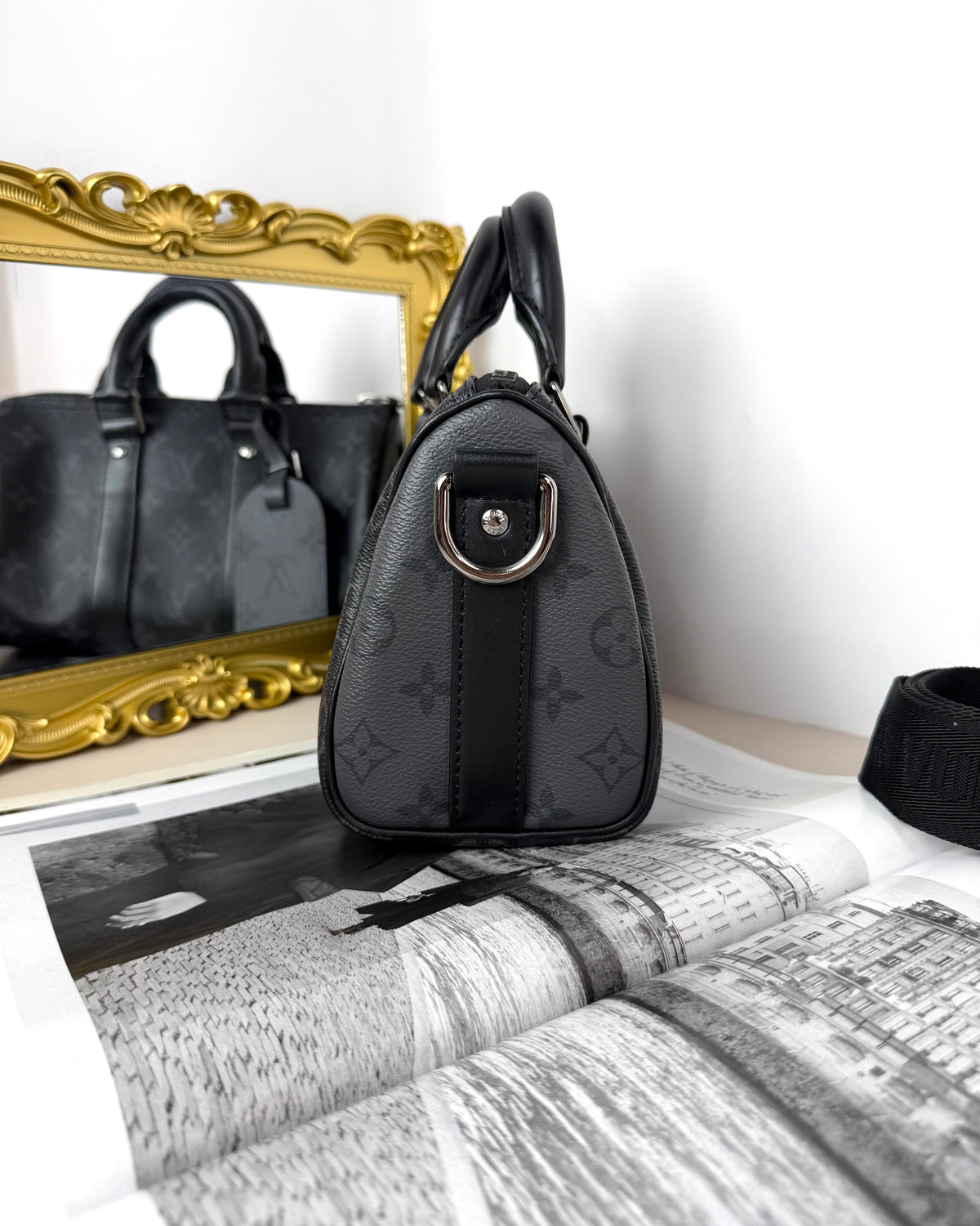 Louis Vuitton Keepall Bandoulière 25 Bag - Monogram Eclipse - View 3