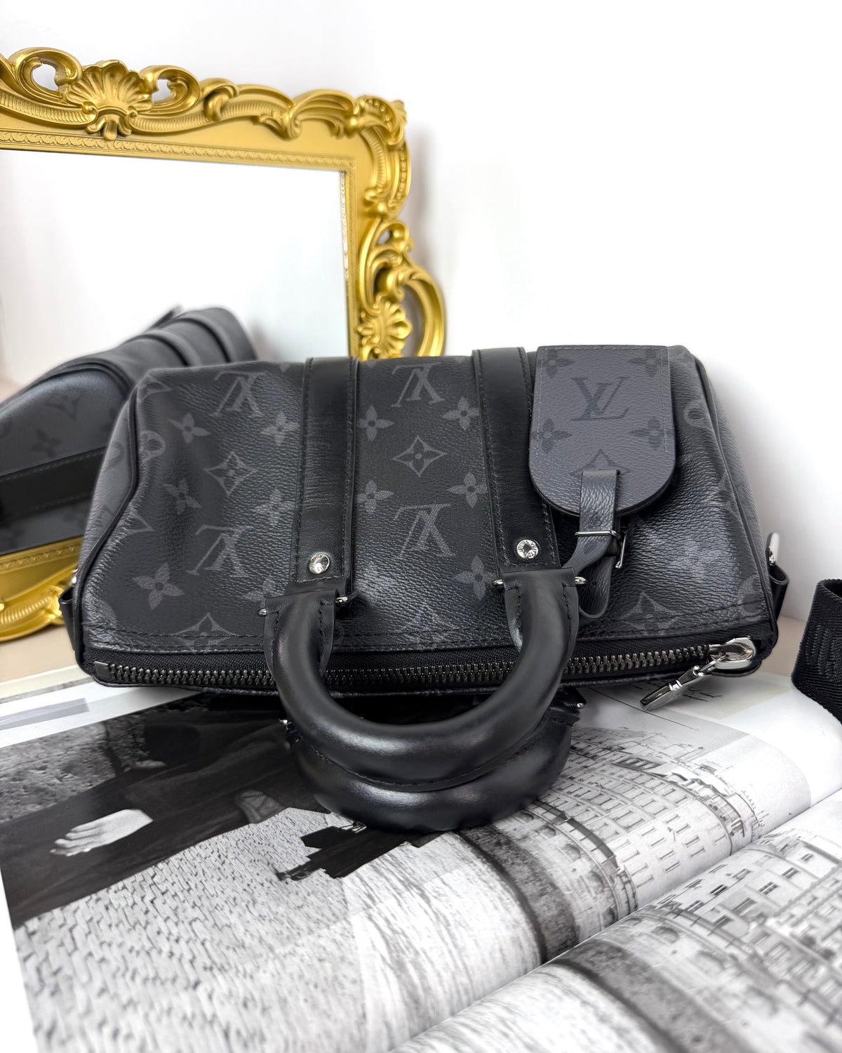 Louis Vuitton Keepall Bandoulière 25 Bag - Monogram Eclipse - View 6