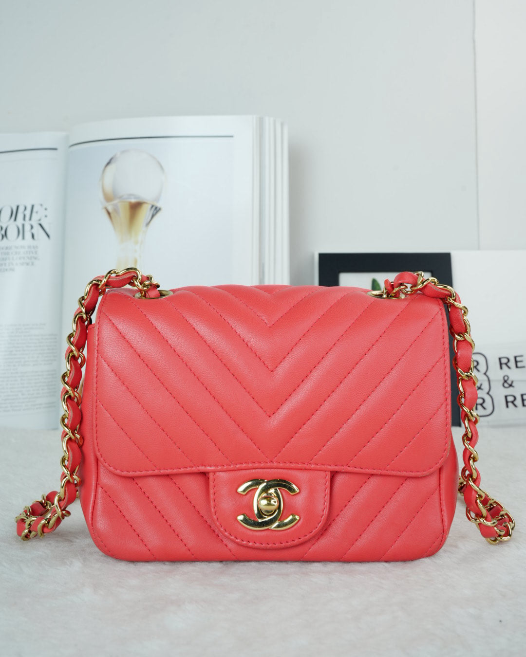 Chanel Mini Flap Bag - Coral Pink - View 1