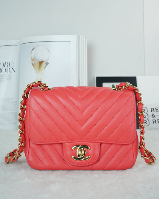Chanel Mini Flap Bag - Coral Pink - View 1