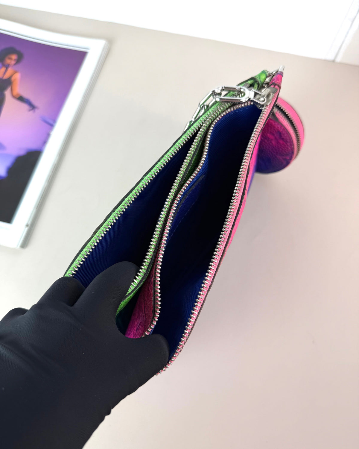 Louis Vuitton In The Loop Trio Pouch Bag - Bleu Vert, Green X Pink - View 7