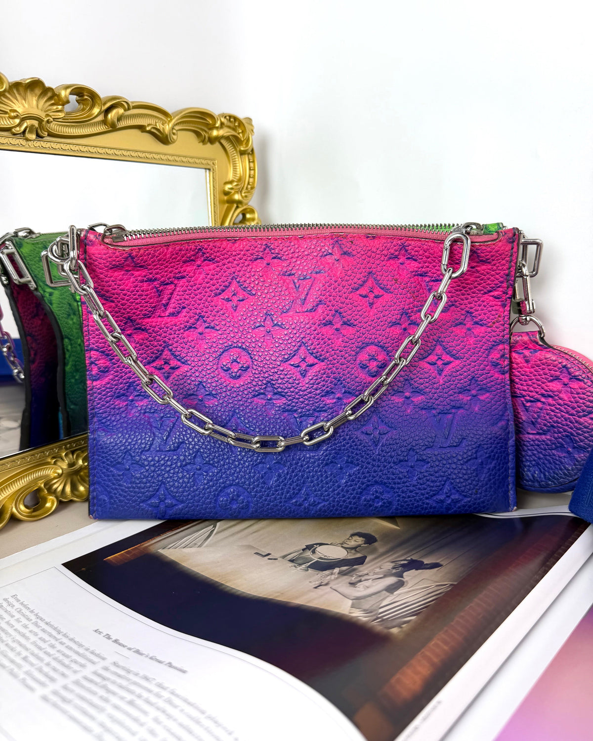 Louis Vuitton In The Loop Trio Pouch Bag - Bleu Vert, Green X Pink - View 2