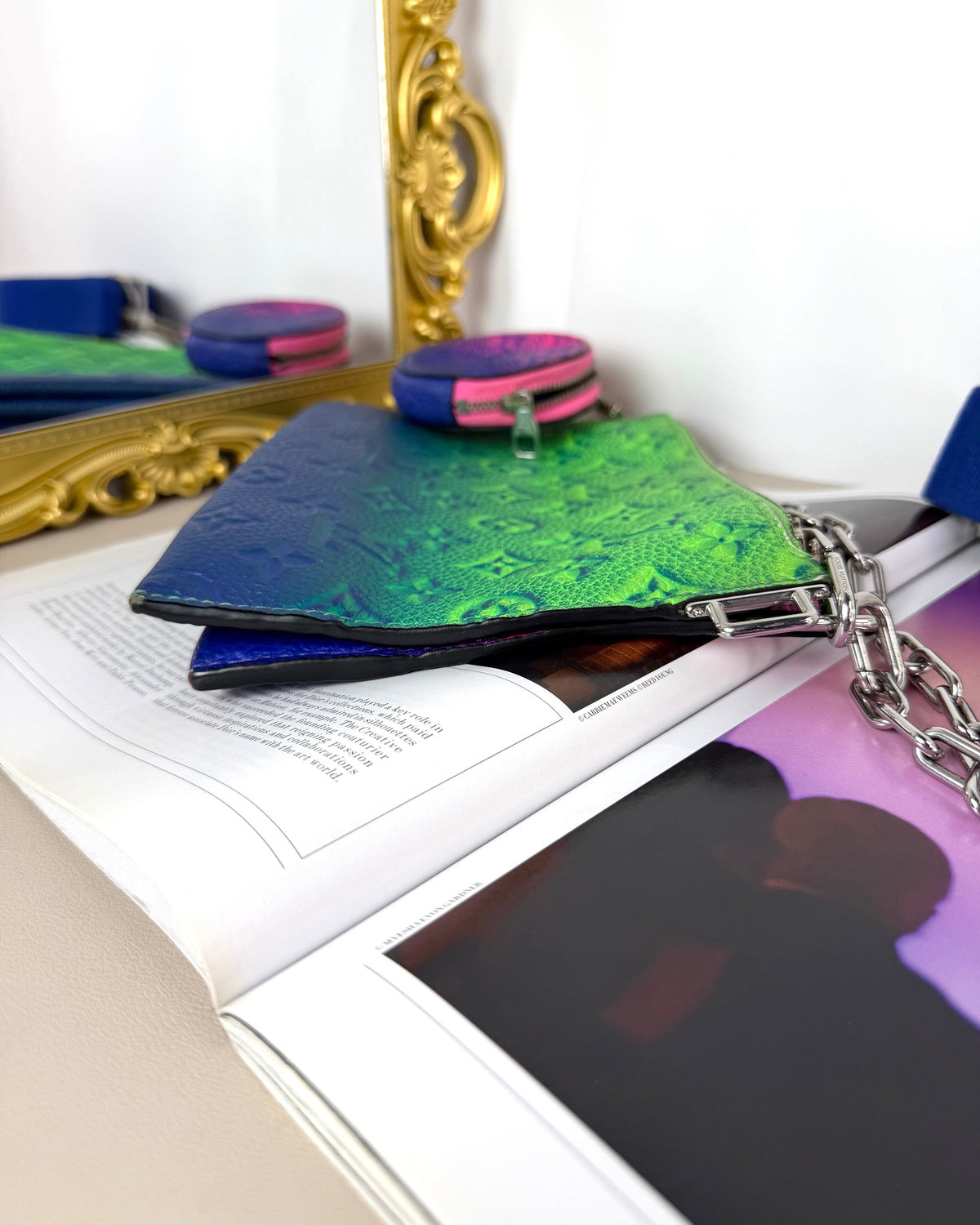 Louis Vuitton In The Loop Trio Pouch Bag - Bleu Vert, Green X Pink - View 4