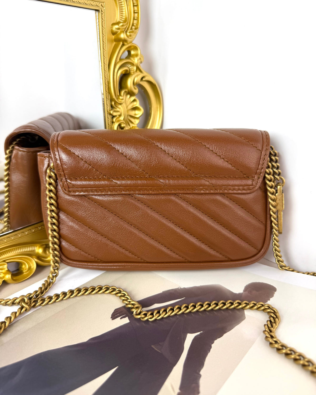 Gucci GG Marmont Matelassé Super Mini Bag - Brown - View 2