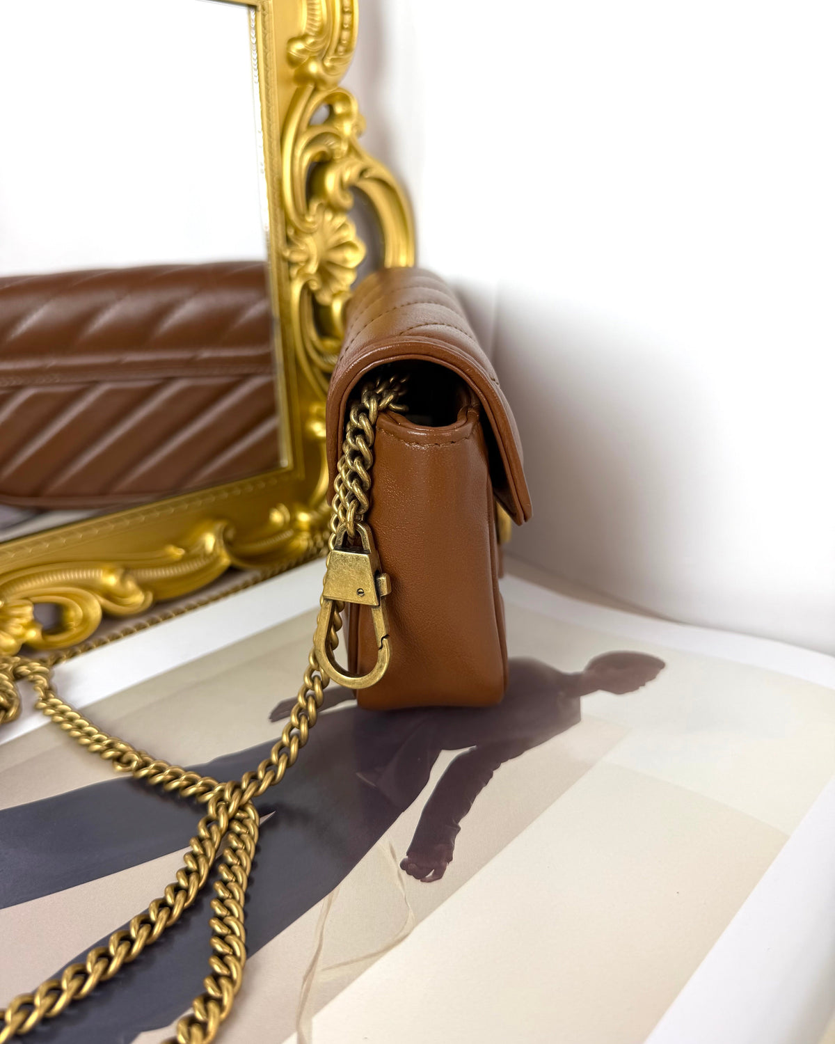 Gucci GG Marmont Matelassé Super Mini Bag - Brown - View 3