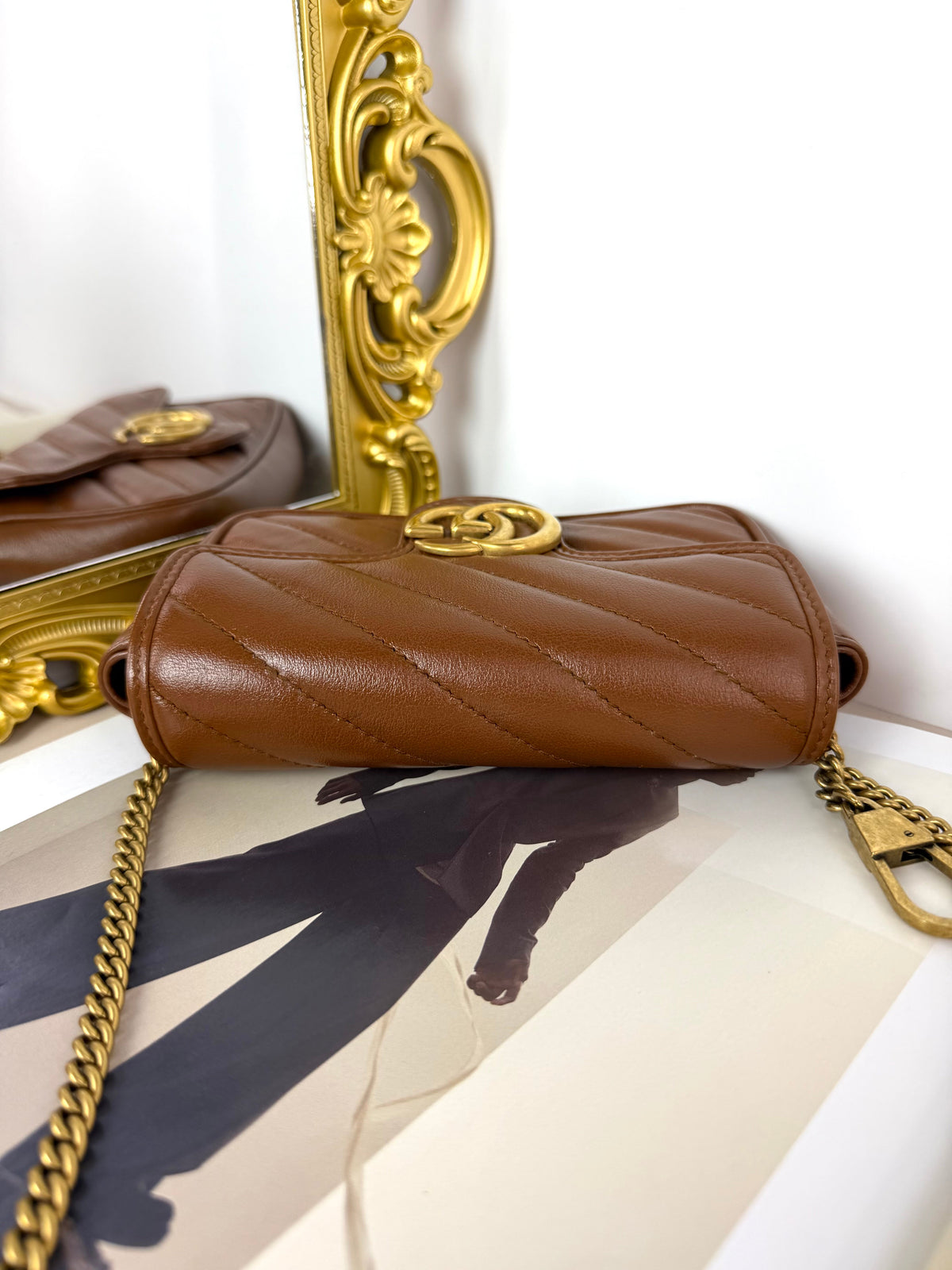 Gucci GG Marmont Matelassé Super Mini Bag - Brown - View 6