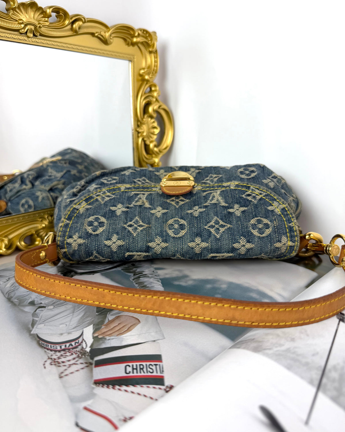 Louis Vuitton Monogram Denim Mini Pleaty Shoulder Bag - Blue - View 6