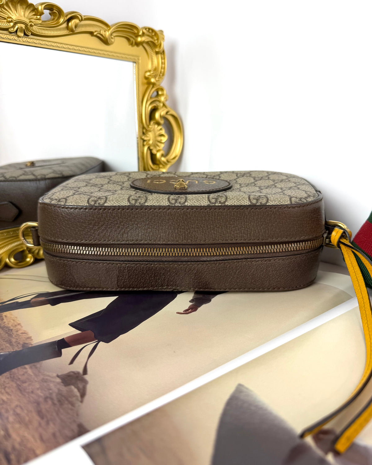 Gucci Neo Vintage GG Supreme Messenger Bag - Beige, Ebony - View 6