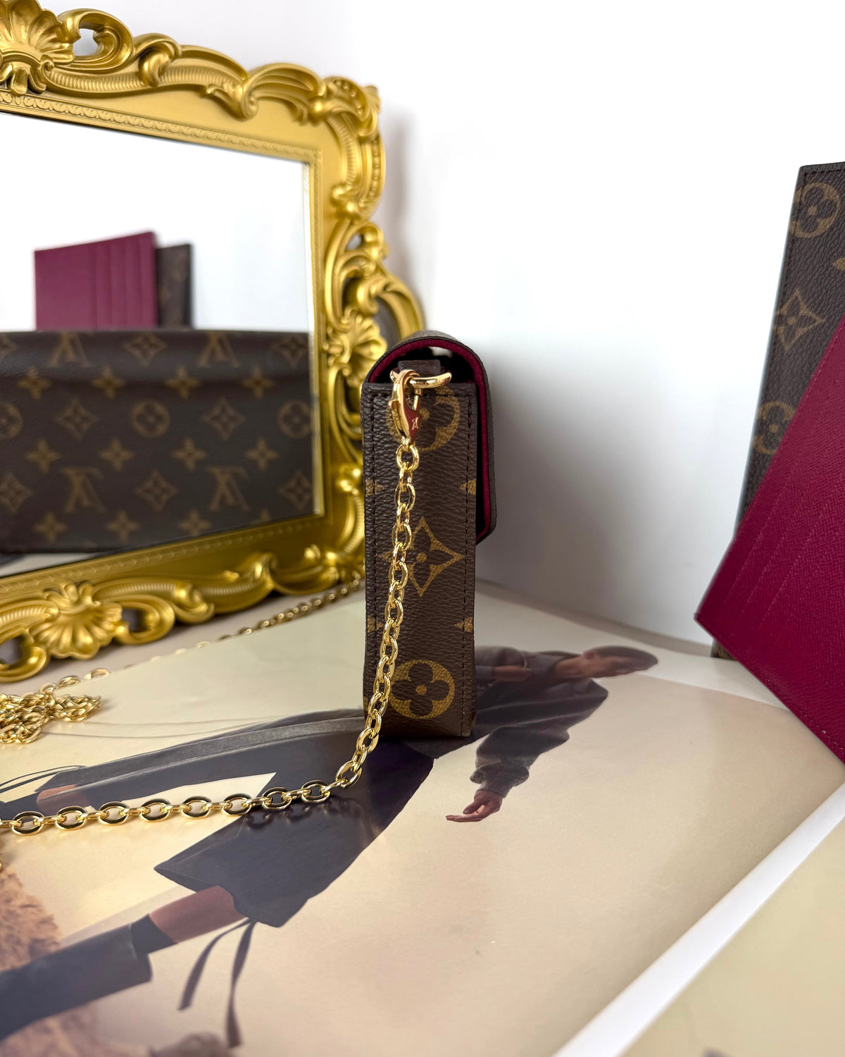 Louis Vuitton Pochette Félicie - Monogram, Fuchsia - View 3