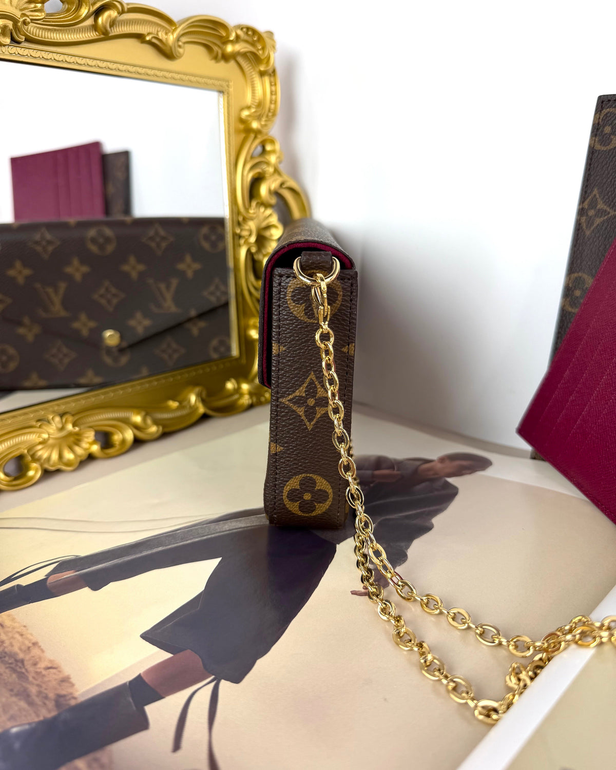 Louis Vuitton Pochette Félicie - Monogram, Fuchsia - View 4