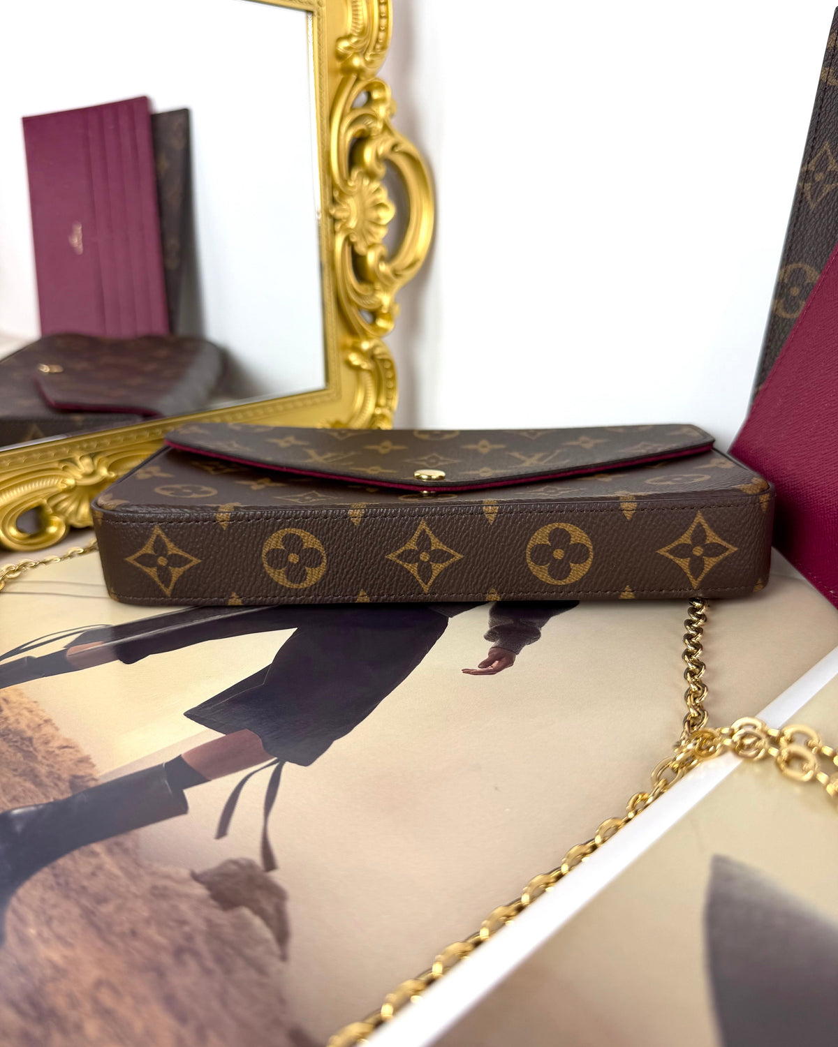 Louis Vuitton Pochette Félicie - Monogram, Fuchsia - View 5