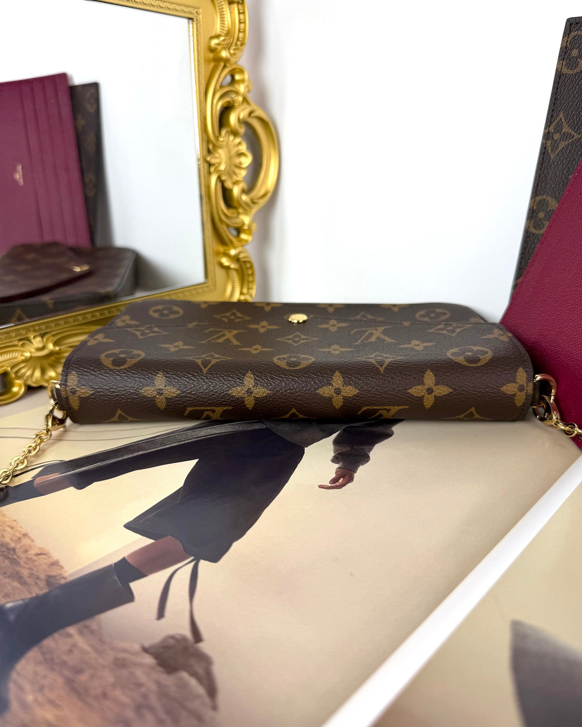 Louis Vuitton Pochette Félicie - Monogram, Fuchsia - View 6