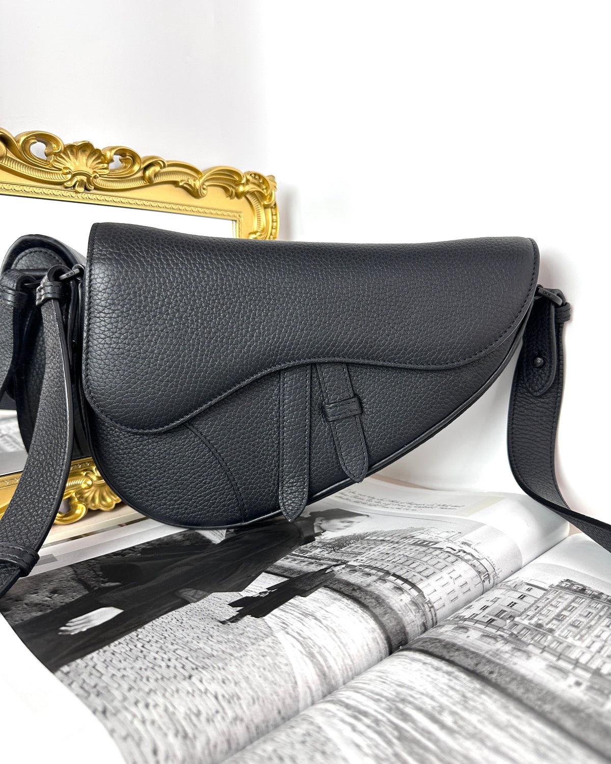 Dior Saddle Crossbody Bag - Black - View 1