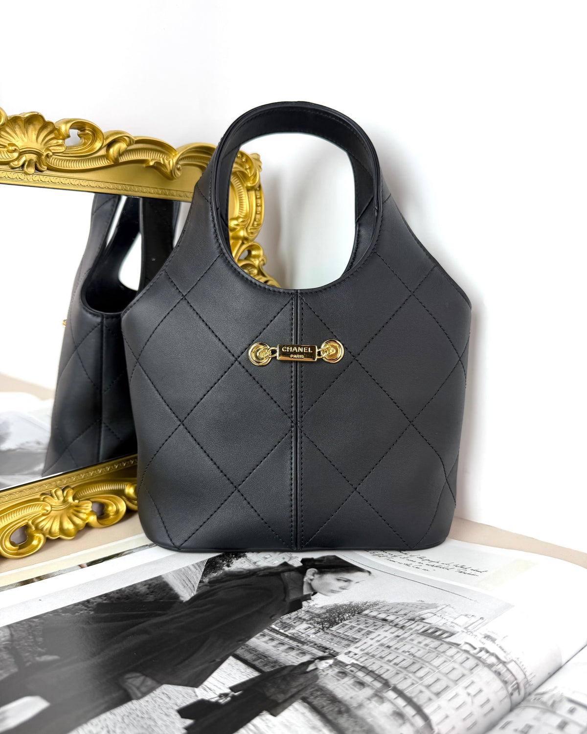 Chanel Small Tote Bag - Black, Gold-Tone Hardware - View 2