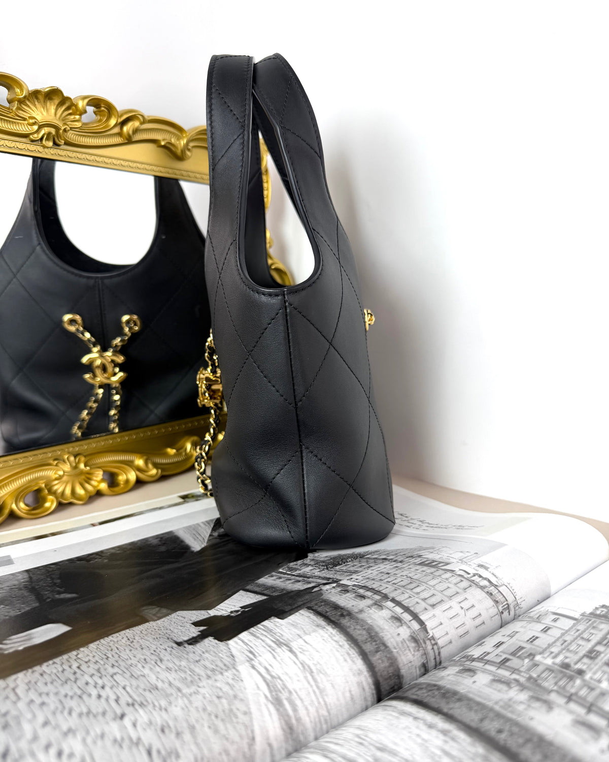 Chanel Small Tote Bag - Black, Gold-Tone Hardware - View 3