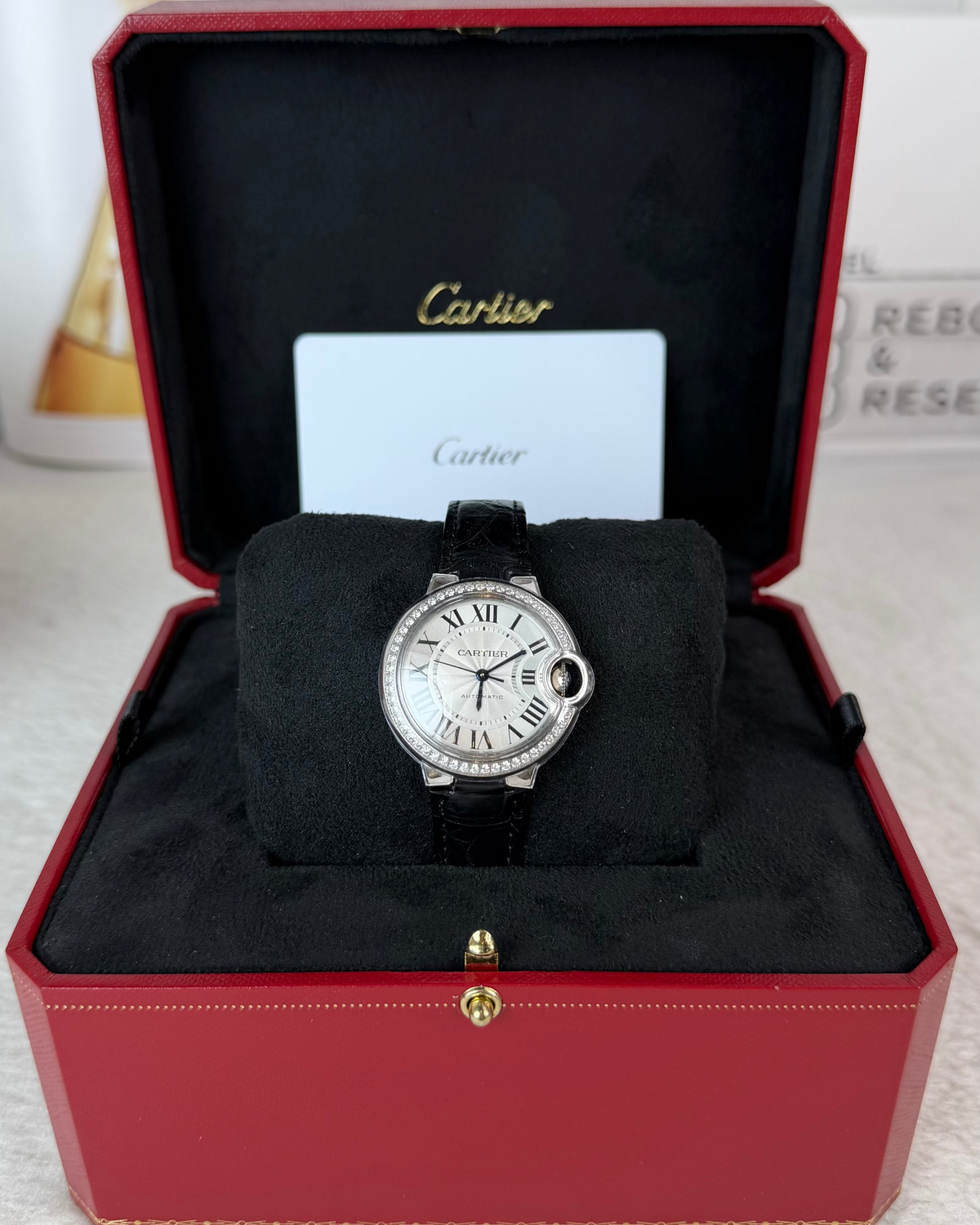 Cartier Ballon Bleu de Cartier Watch - Silver Dial, Black Strap - View 2