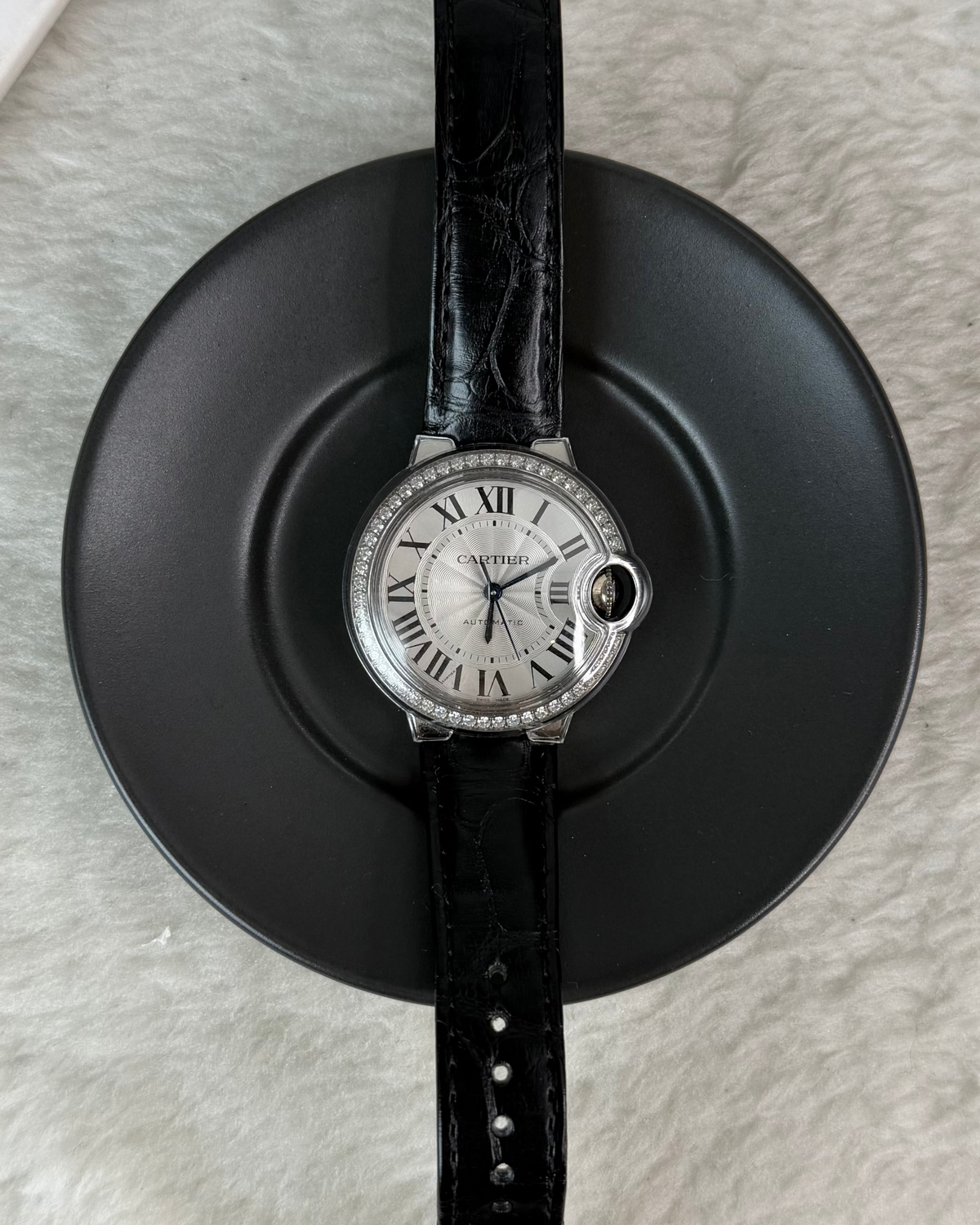 Cartier Ballon Bleu de Cartier Watch - Silver Dial, Black Strap - View 1
