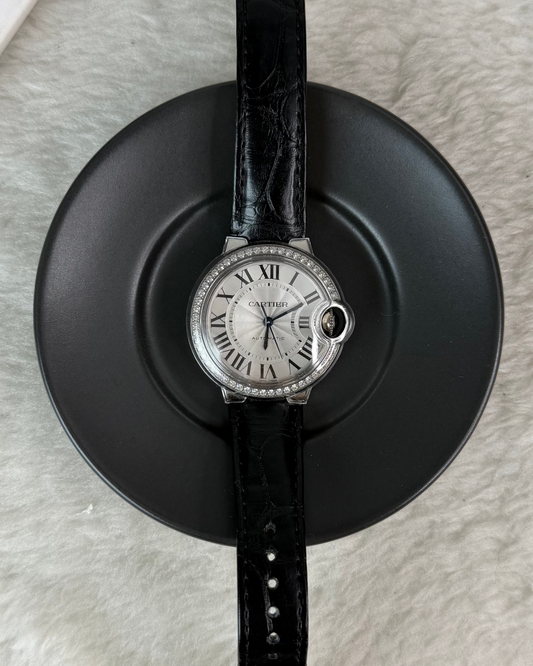 Cartier Ballon Bleu de Cartier Watch - Silver Dial, Black Strap - View 1