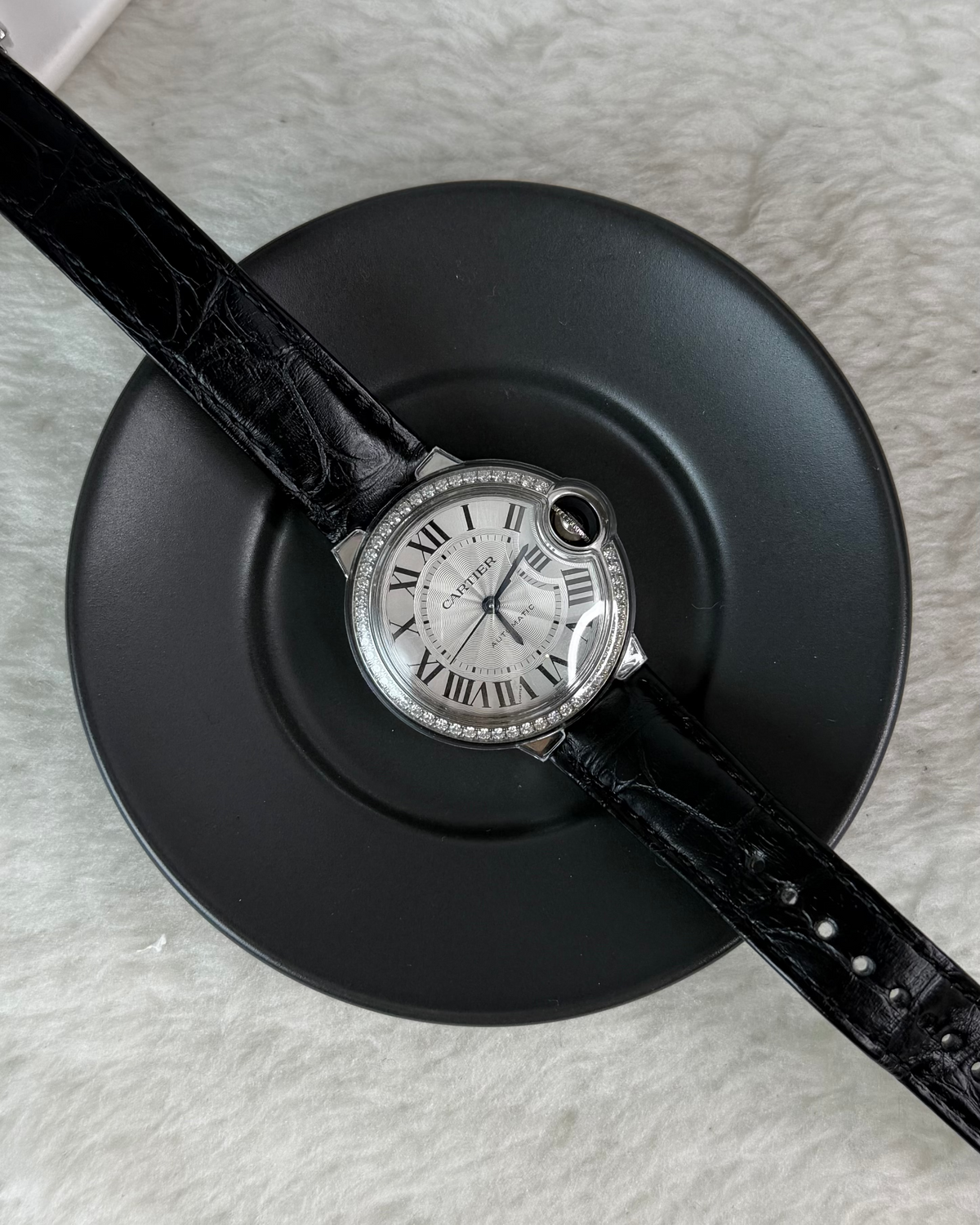 Cartier Ballon Bleu de Cartier Watch - Silver Dial, Black Strap - View 4