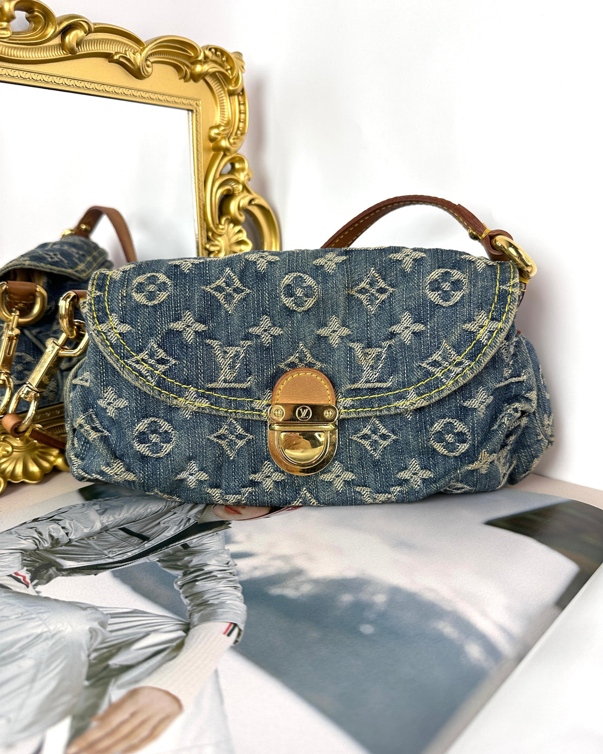 Louis Vuitton Monogram Denim Mini Pleaty Shoulder Bag - Blue - View 1