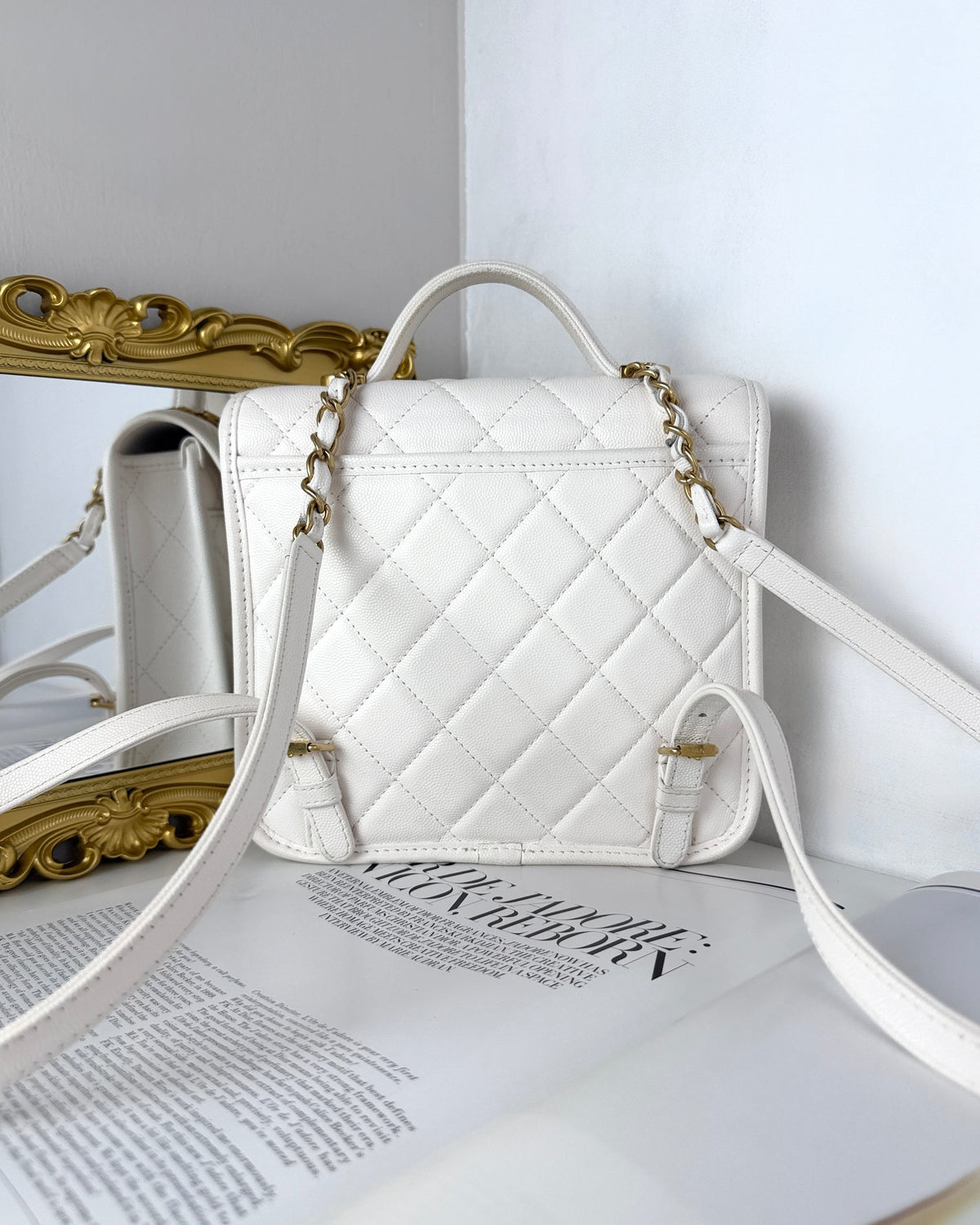 Chanel Clover Charm Backpack - White - View 2