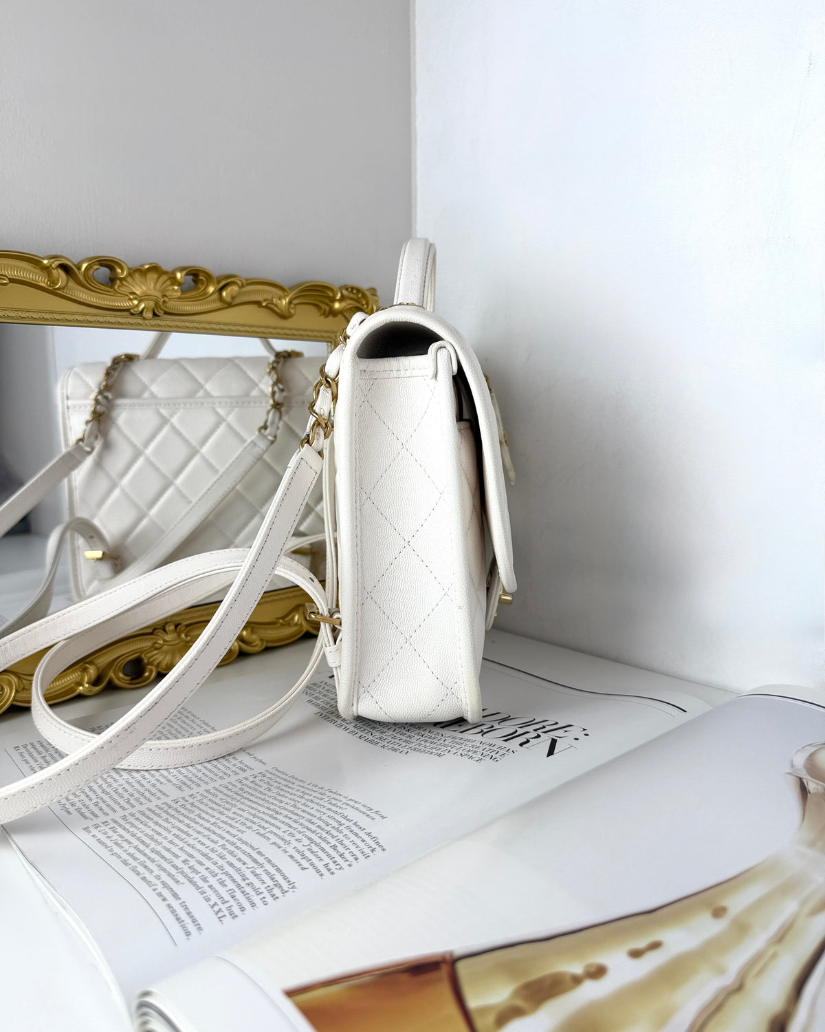 Chanel Clover Charm Backpack - White - View 4