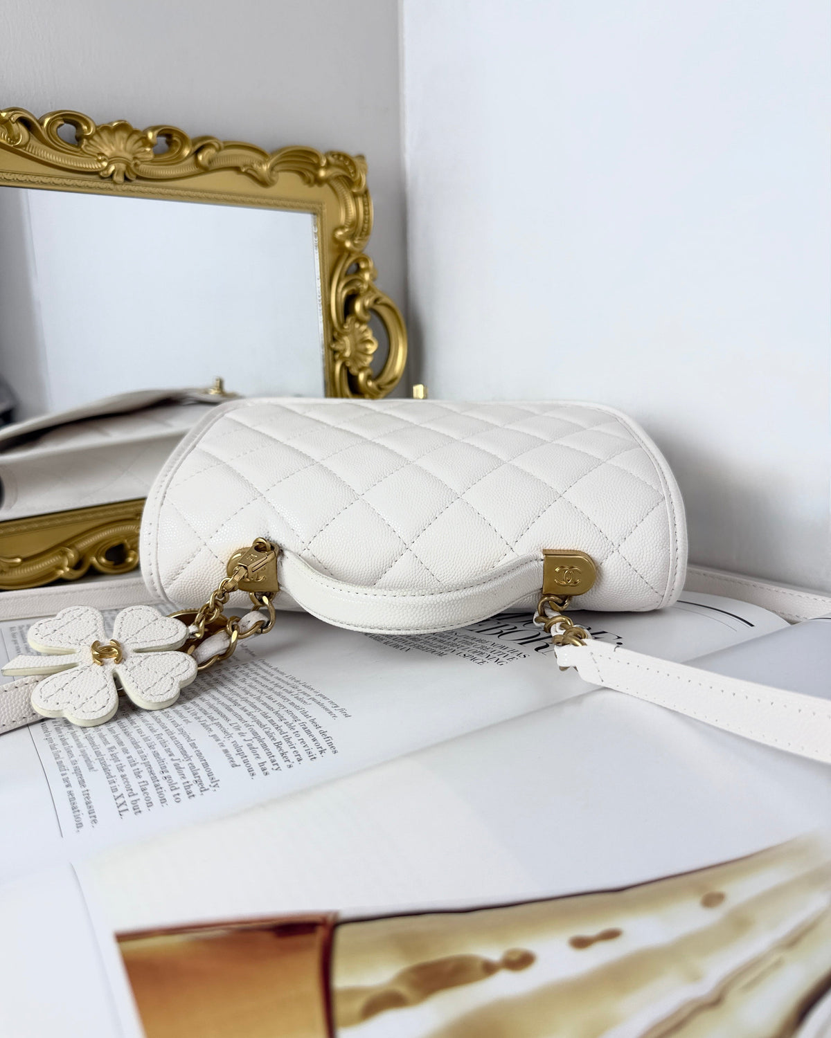 Chanel Clover Charm Backpack - White - View 6