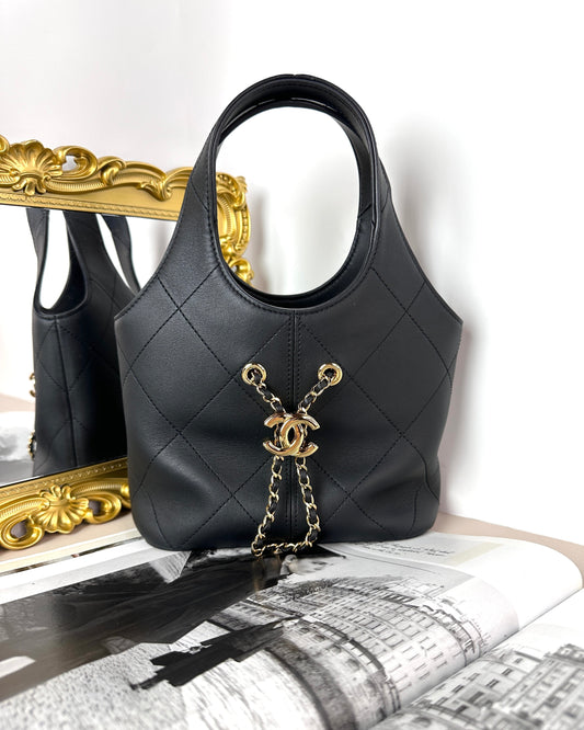 Chanel Small Tote Bag - Black, Gold-Tone Hardware - View 1