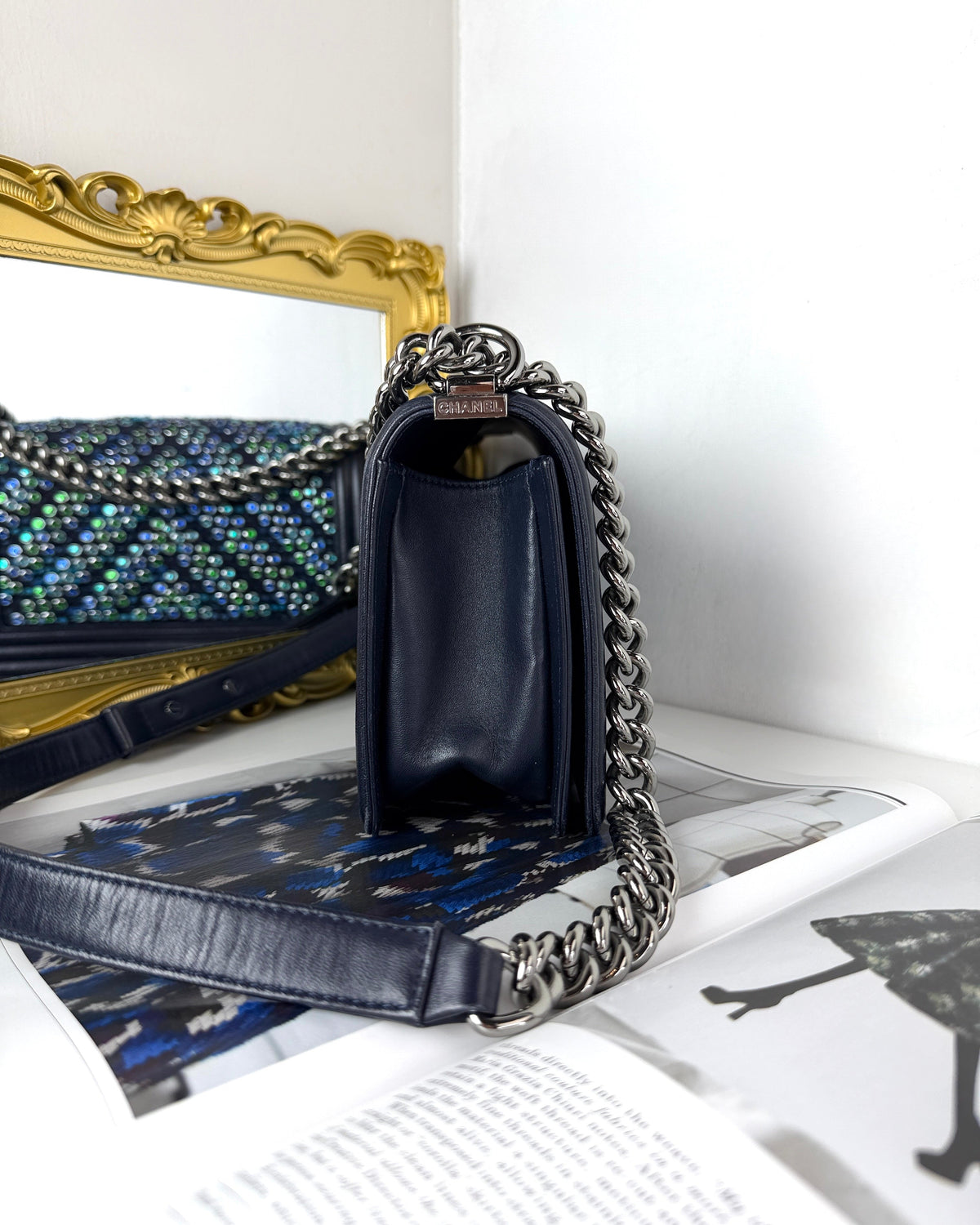 Chanel Boy Chanel Flap Bag - Navy Blue - View 4