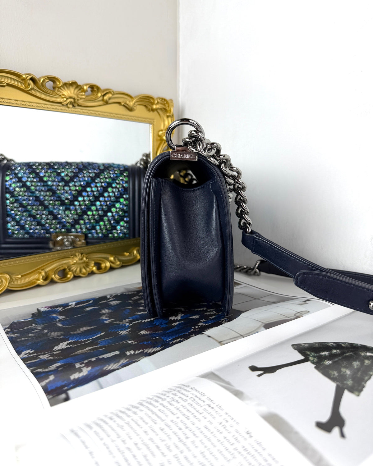 Chanel Boy Chanel Flap Bag - Navy Blue - View 3