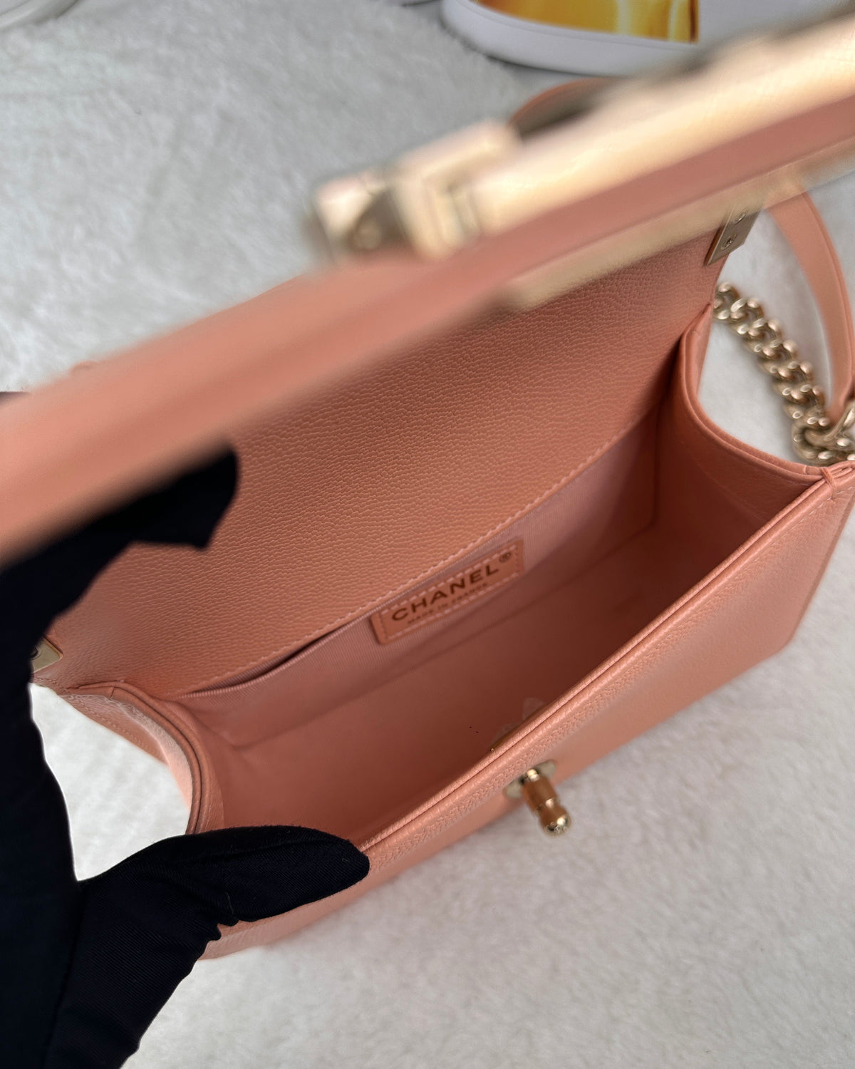 Chanel Boy Flap Bag - Light Beige/ Light Pink - View 6