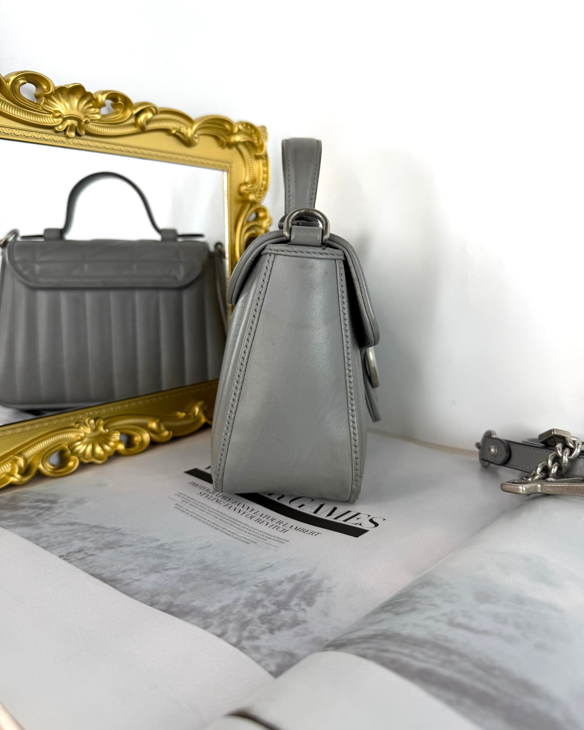 Gucci GG Marmont Mini Top Handle Bag - Dark Grey - View 4