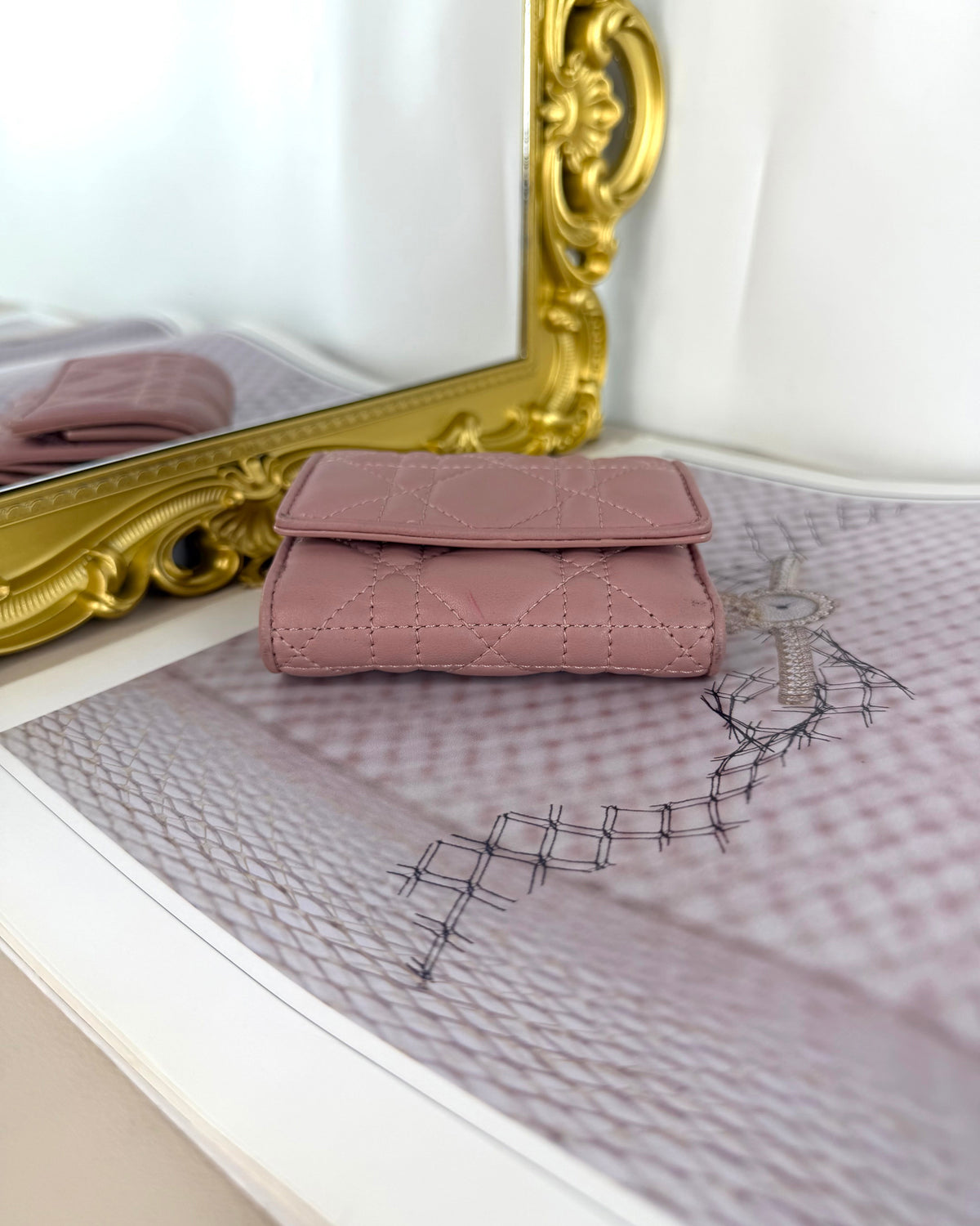 Dior Lady Dior Lotus Wallet - Powder Pink - View 5