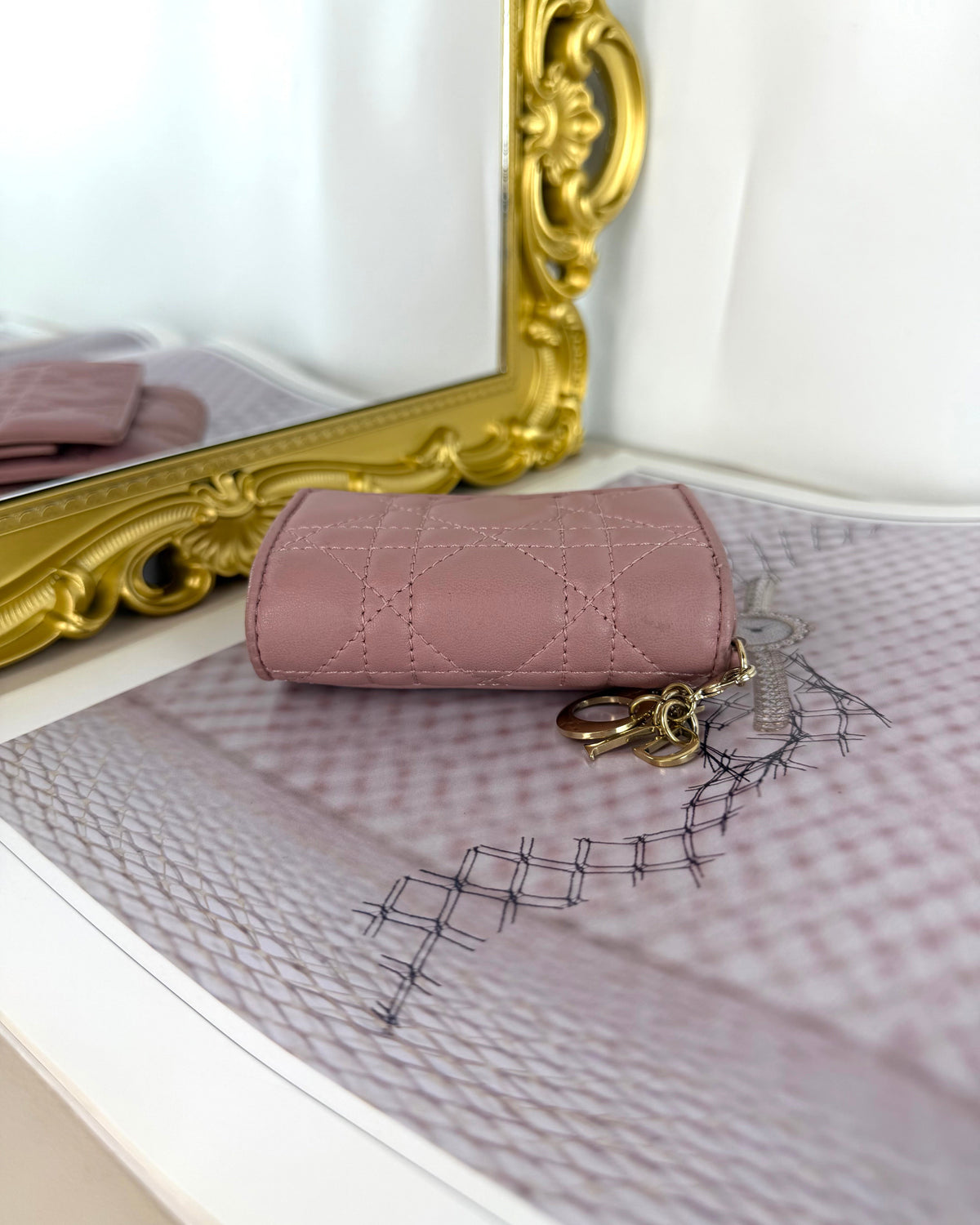 Dior Lady Dior Lotus Wallet - Powder Pink - View 6