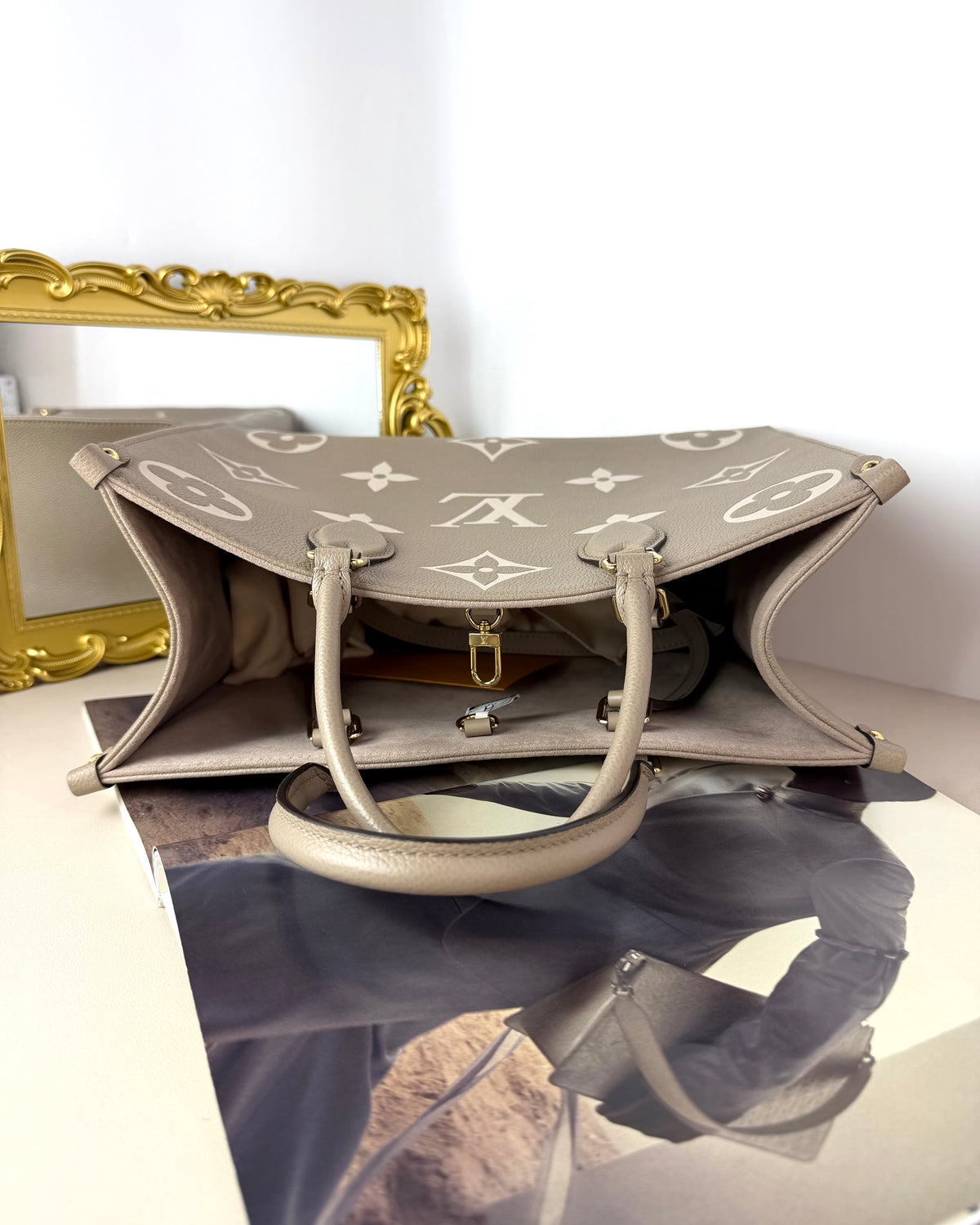 Louis Vuitton OnTheGo MM Bag - Tourterelle, Crème - View 6
