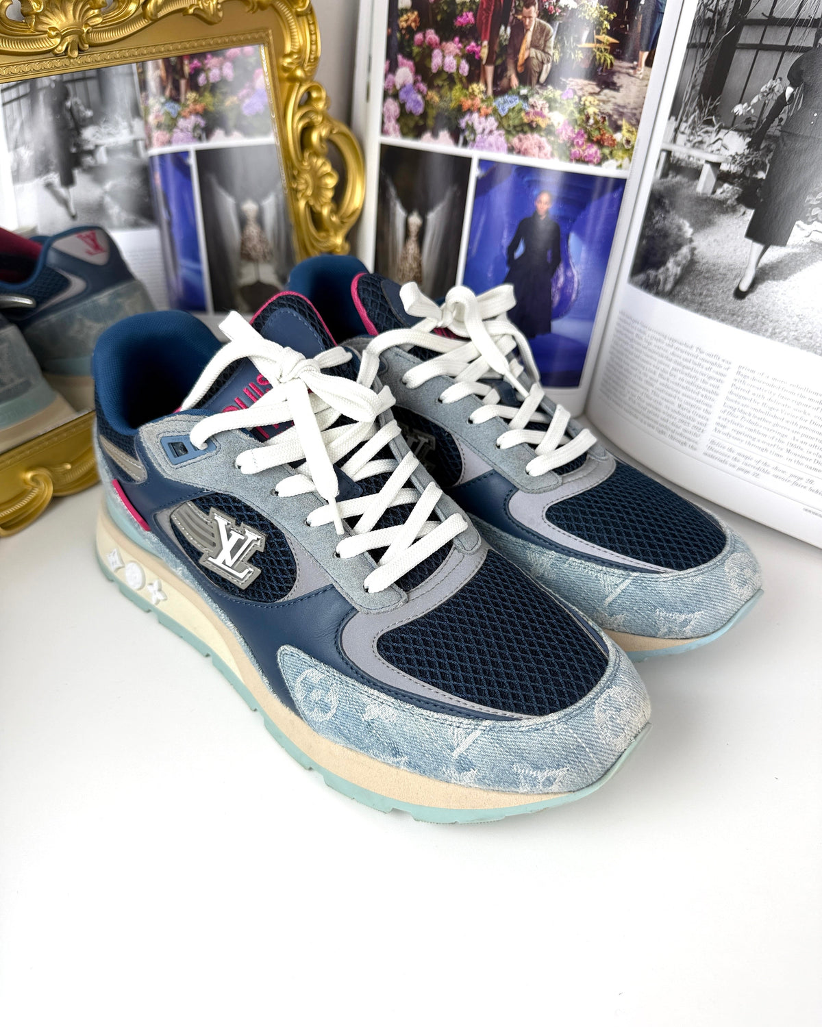 Louis Vuitton Run Away Sneaker - Monogram Denim And Pink - View 3