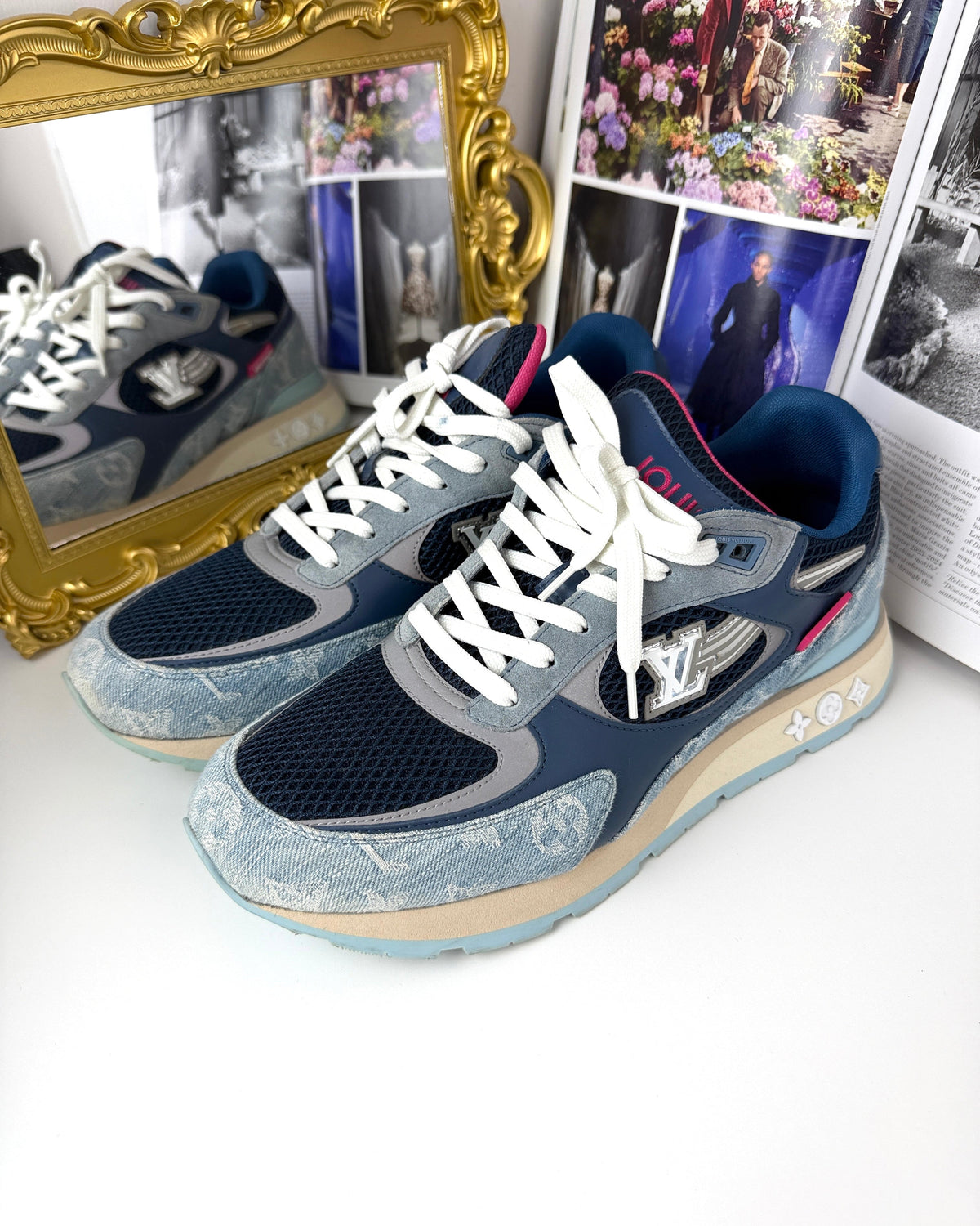 Louis Vuitton Run Away Sneaker - Monogram Denim And Pink - View 2