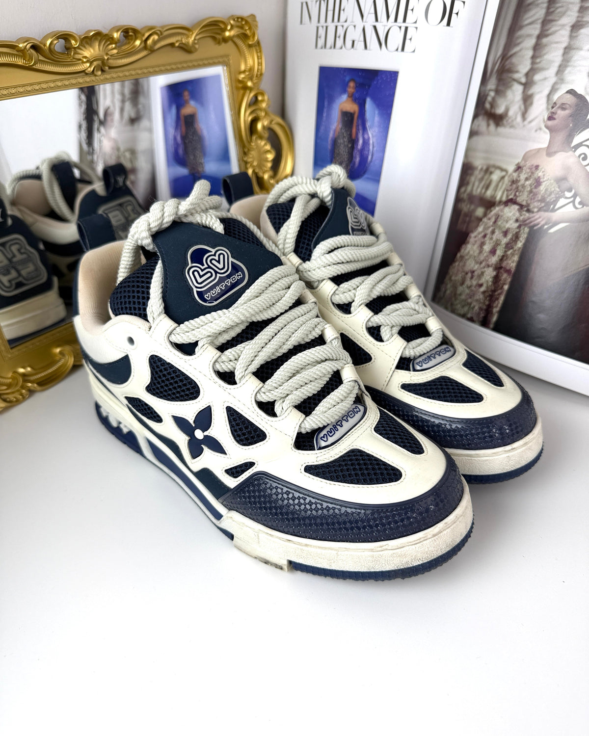 Louis Vuitton Skate Sneaker 7.5 Size - White And Blue - View 3