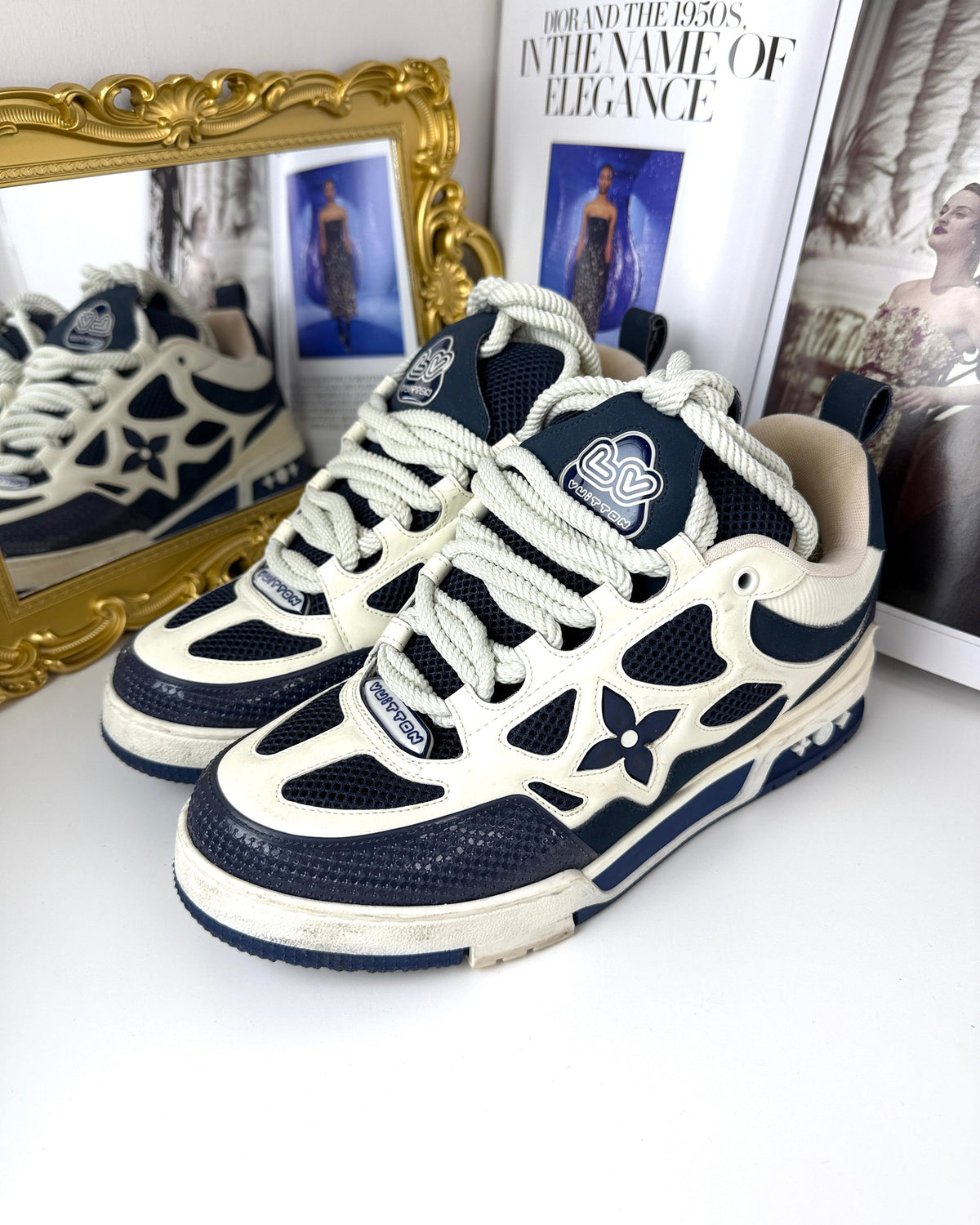 Louis Vuitton Skate Sneaker 7.5 Size - White And Blue - View 2